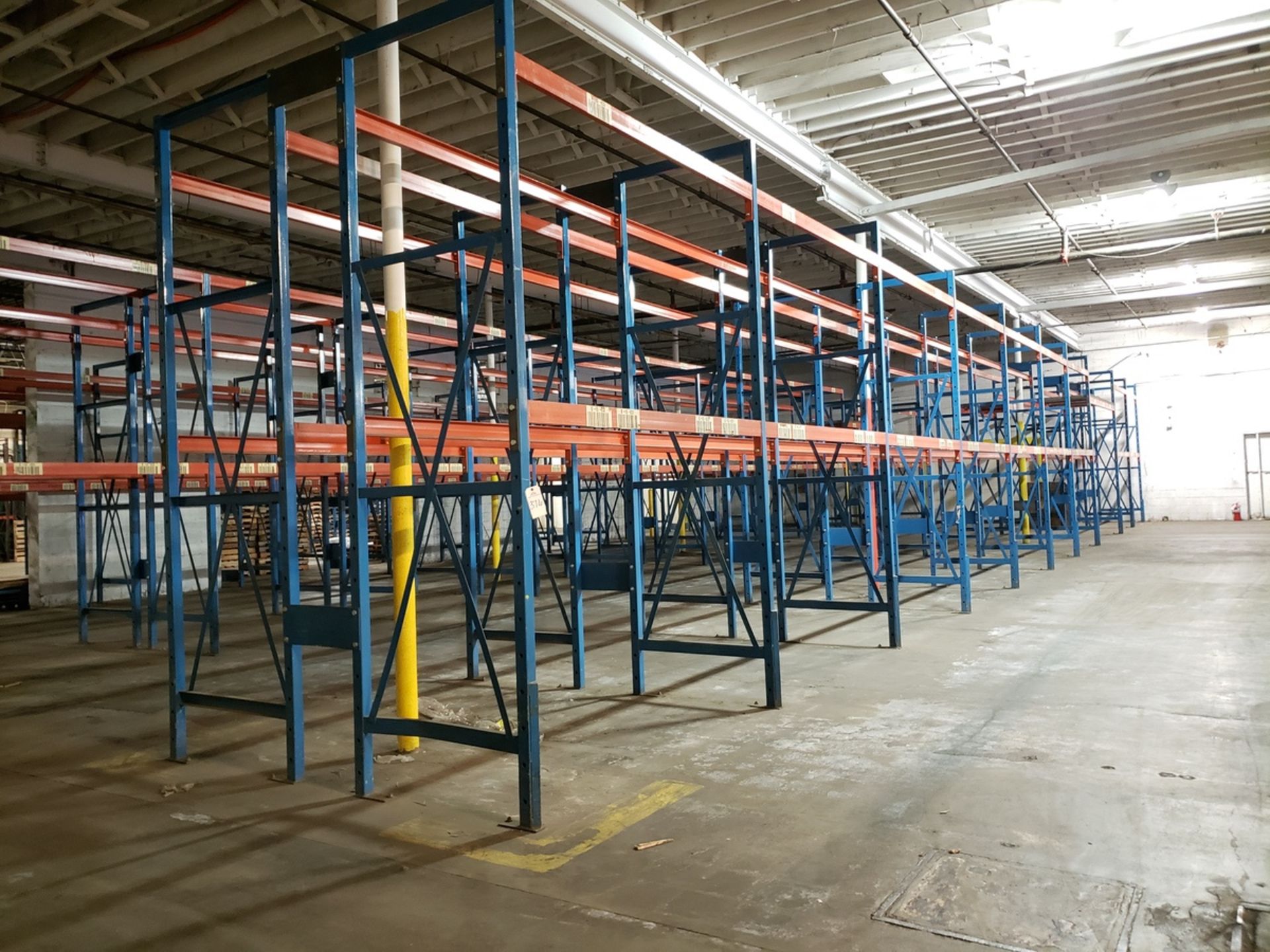 Lot of Pallet Racking, (22) 42" x 12' Uprights, (76) 8' Beams | Rig Fee: $2500