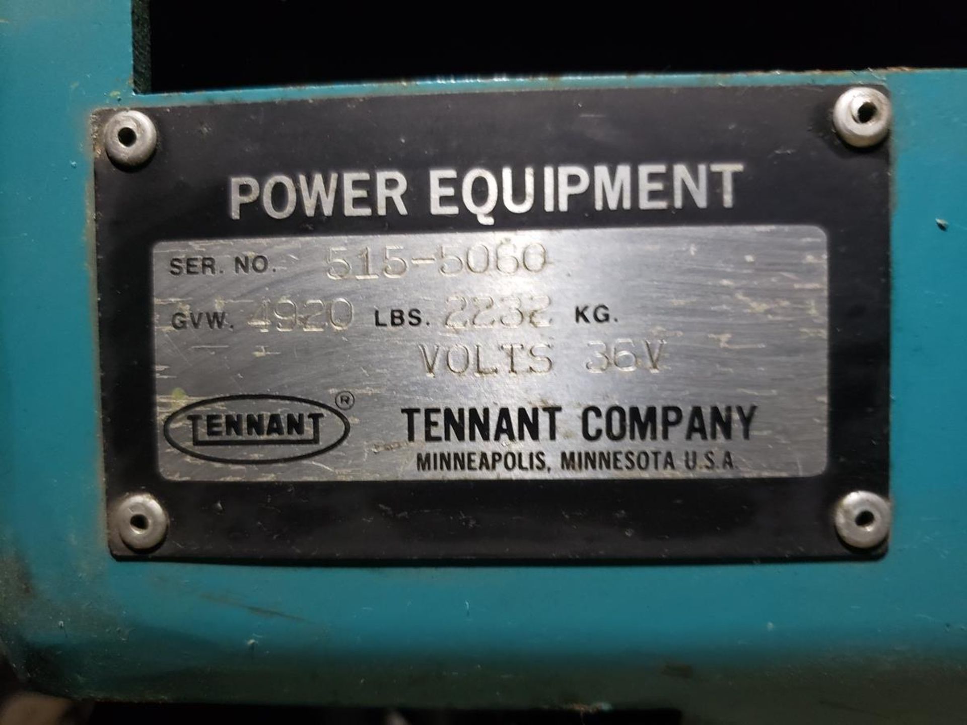 Tennant 515 Floor Scrubber, 36 Volt, S/N 515-5060 | Rig Fee: $250 - Image 2 of 2