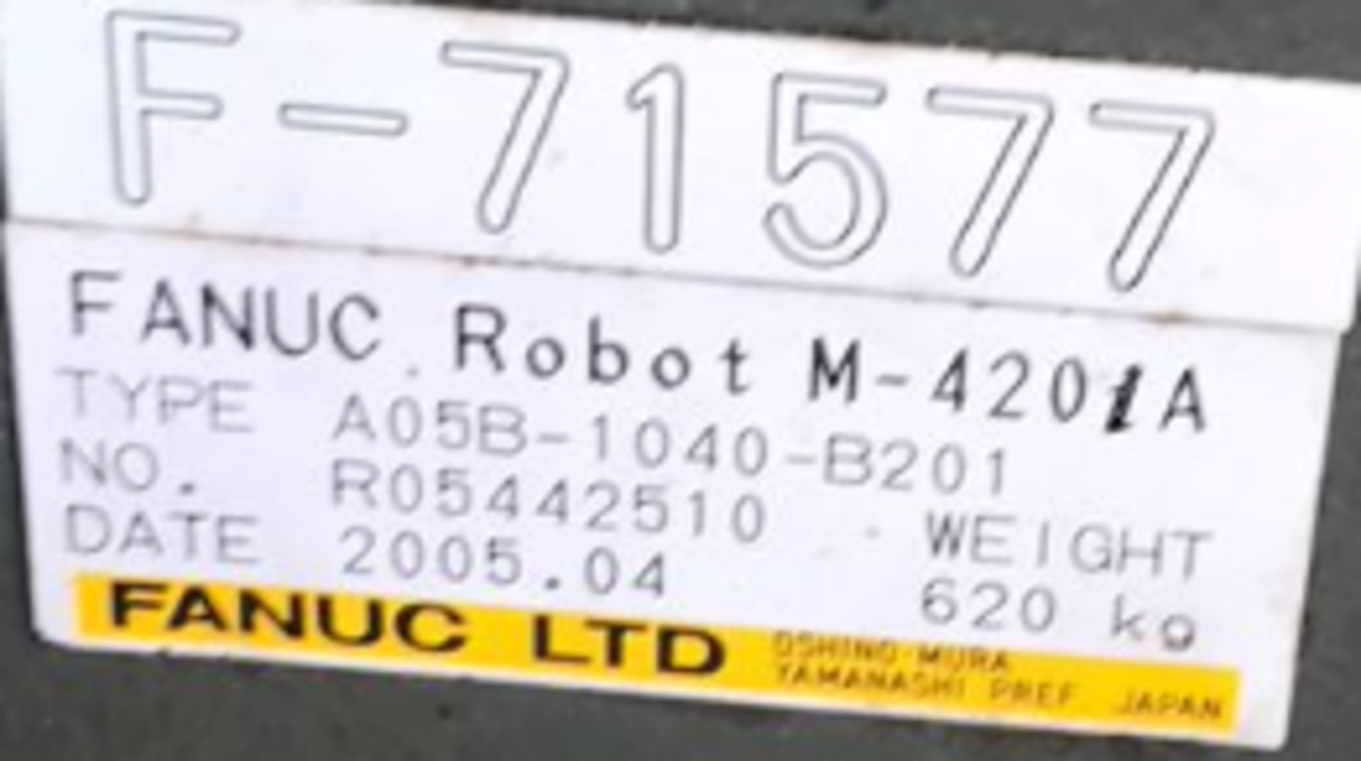 FANUC Robot Model M-420iA, Software Updated in 2017, with Stand and Controller, S/N: F-715 (Loc: TX) - Image 2 of 4