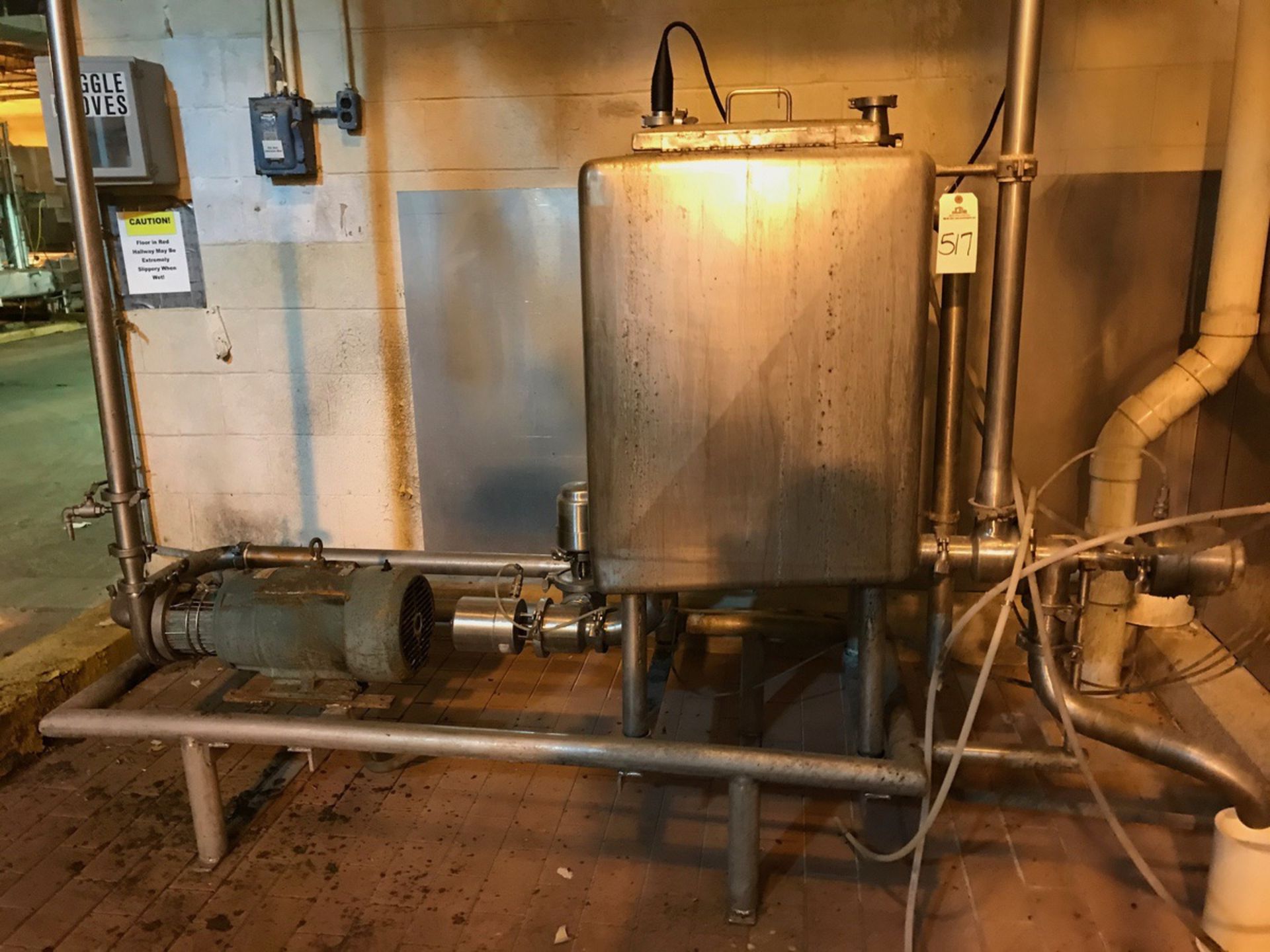 SINGLE TANK CIP SYSTEM, HEAT EXCHANGER, PUMP, AIR VALVES, CONTROLLERS | Rig Fee: $650