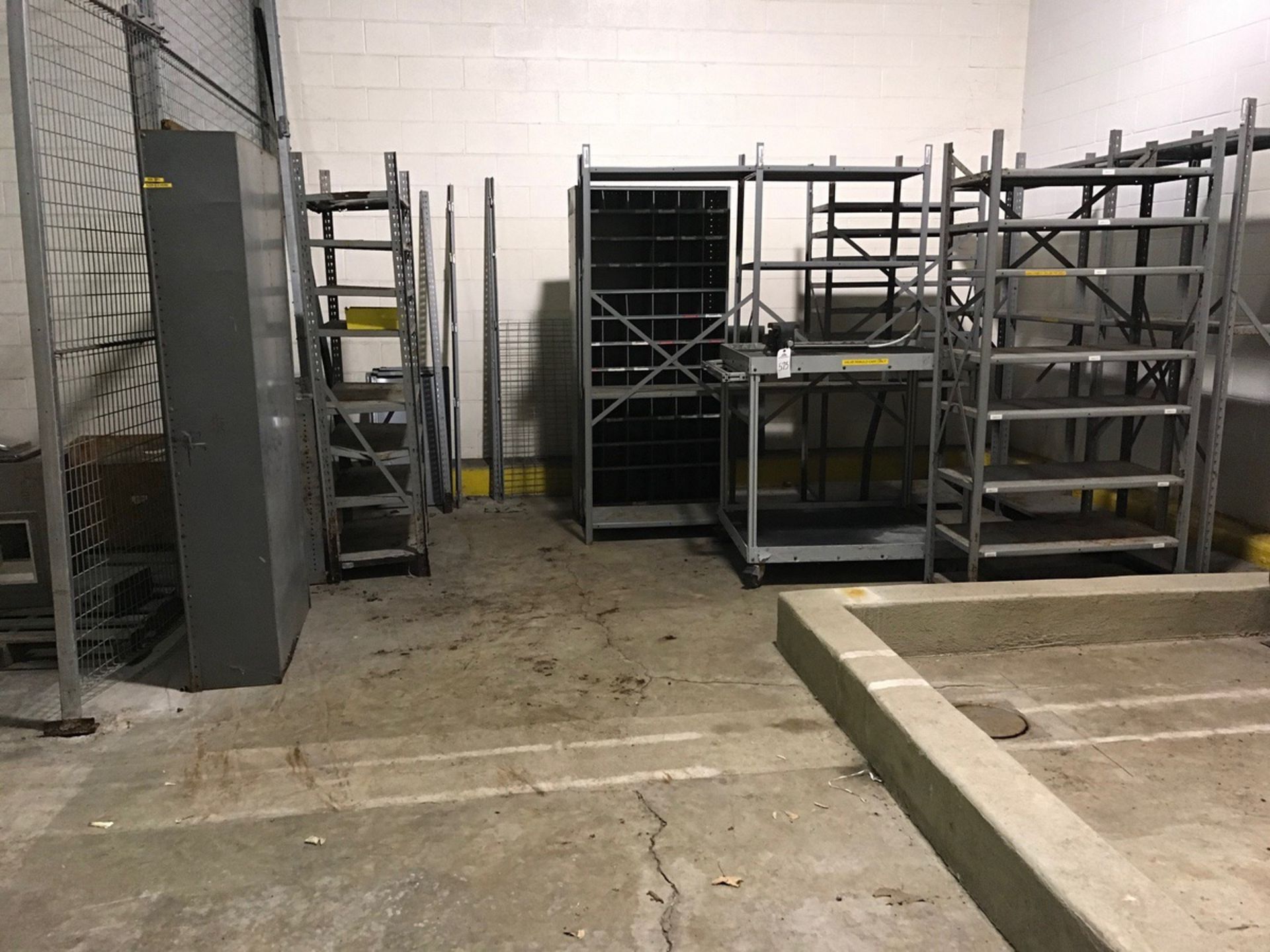 MISC SHELVING AND CART WITH VISE | Rig Fee: $400