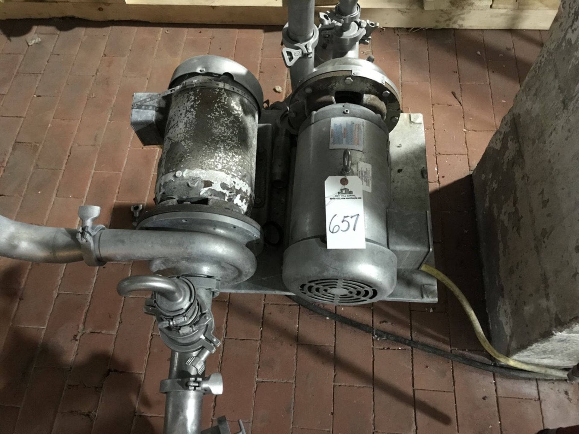 (2) STAINLESS STEEL CENTRIFUGAL PUMPS IN RECEIVING BAY | Rig Fee: $200