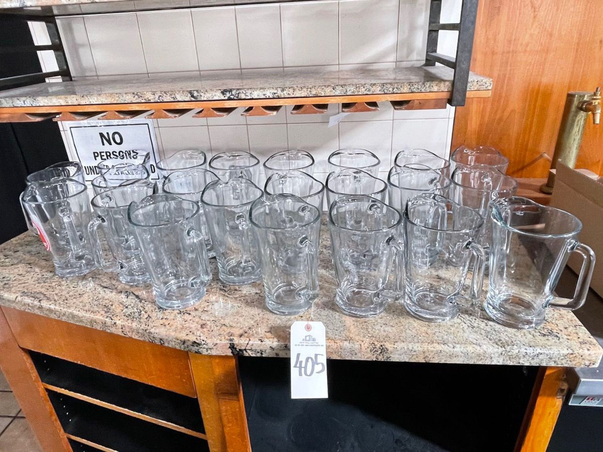LOT OF (22) GLASS PITCHERS | Rig Fee: Buyer to remove or contact rigger