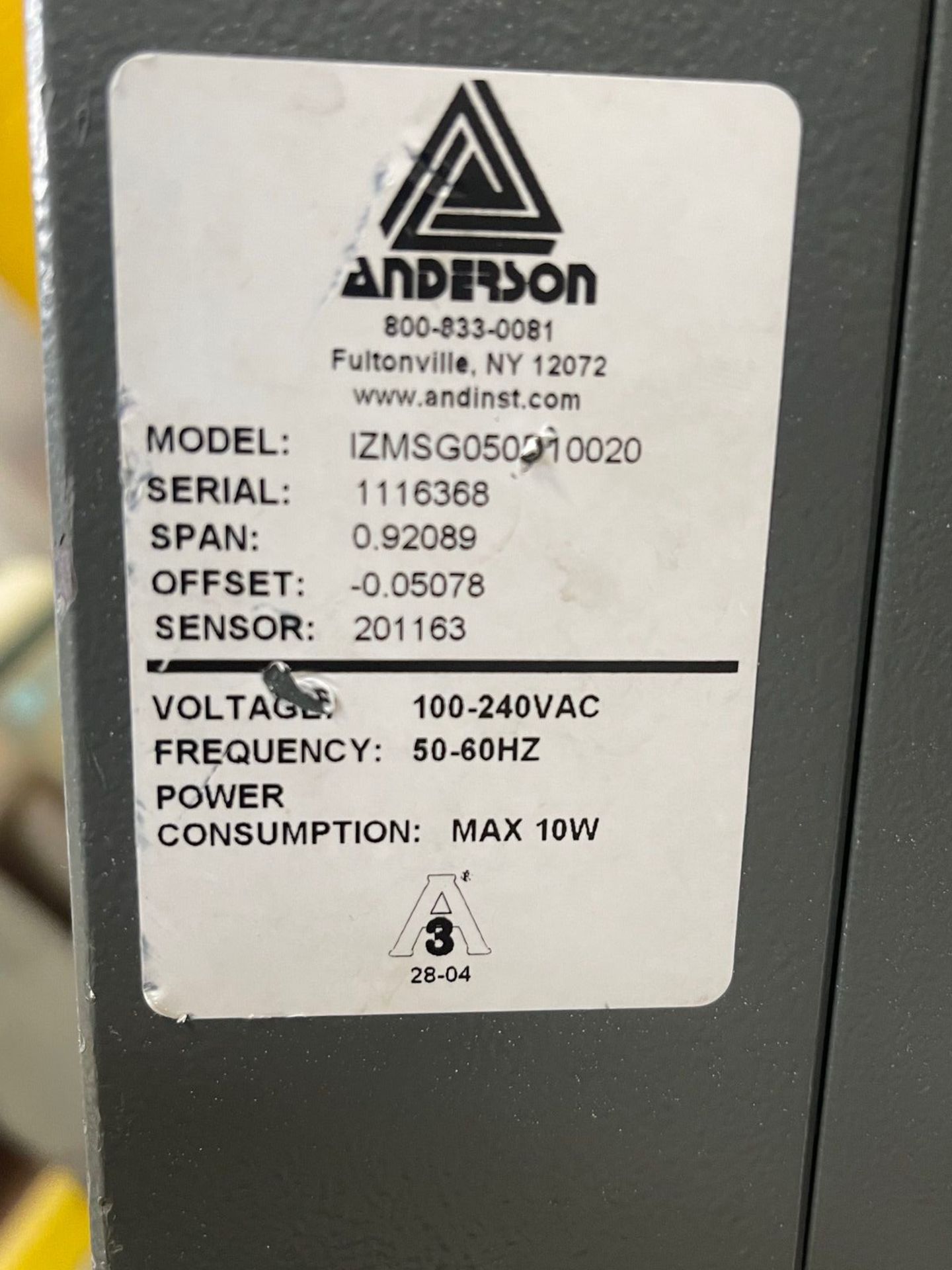 ANDERSON FLOW METER, S/N 1116368 | Rig Fee: 30 - Image 2 of 2