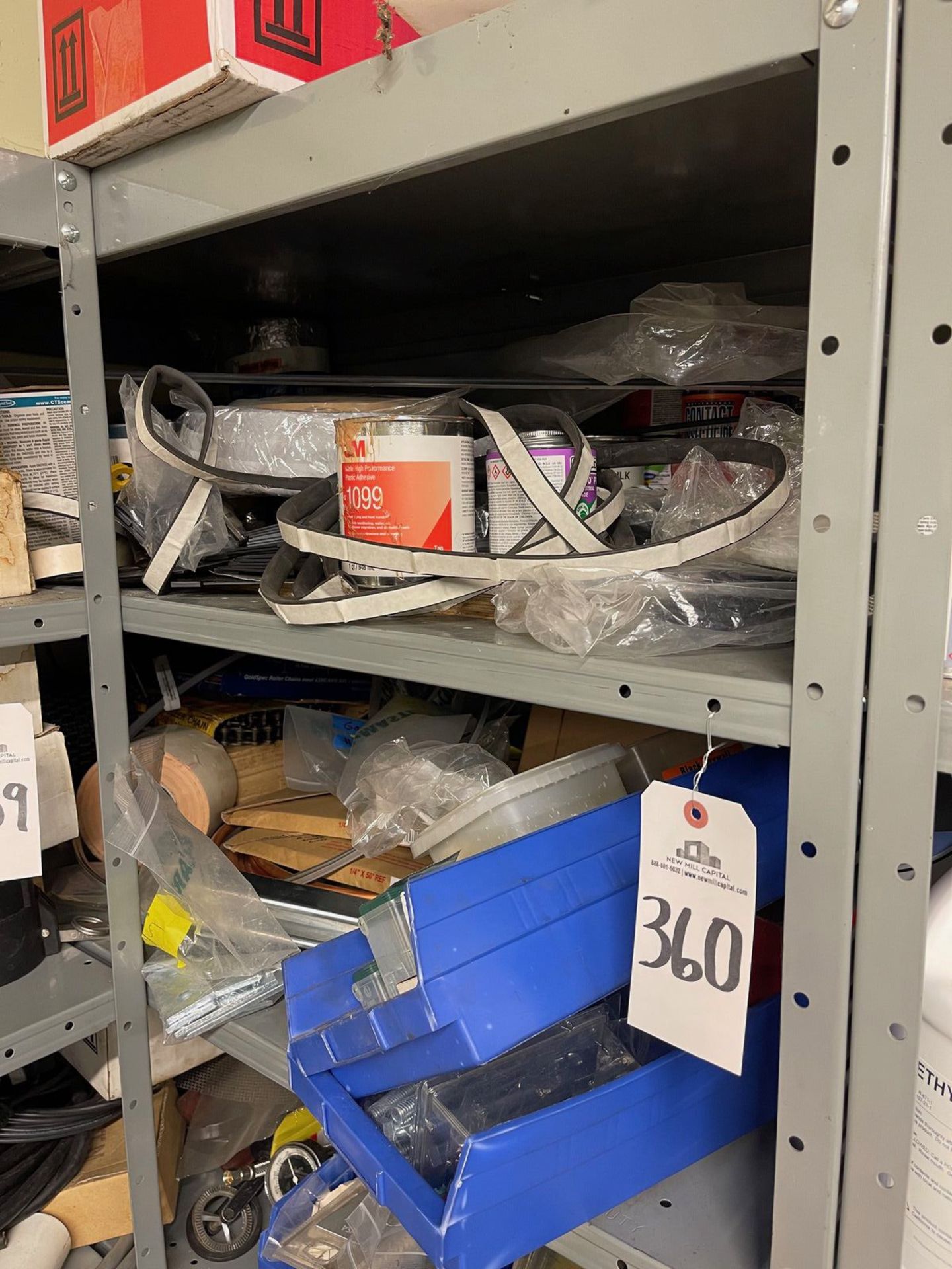 CONTENTS OF ENTIRE SHELVING UNIT TUCKED INTO CORNER, IN BETWEEN LOT 359 AND 361 | Rig Fee: 100