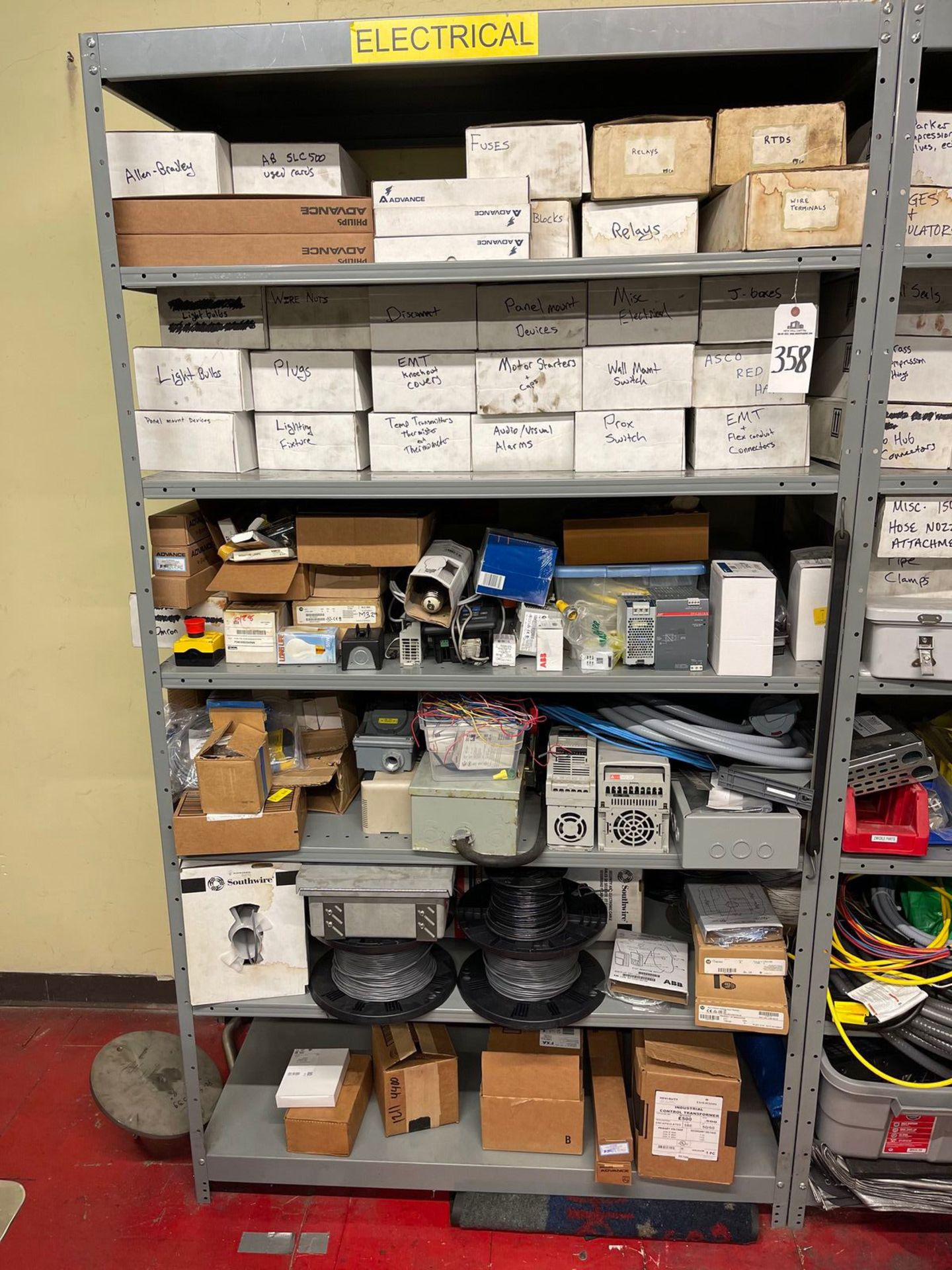 CONTENTS OF ENTIRE SHELVING UNIT LABELED ELECTRICAL | Rig Fee: 100