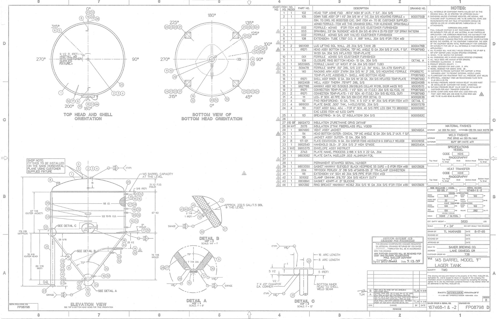 MUELLER 150 BBL UNITANK FERMENTER (4500 GALLON JACKETED TANK), +100 PSI JACKET D | Rig Fee: 2500 - Image 5 of 5