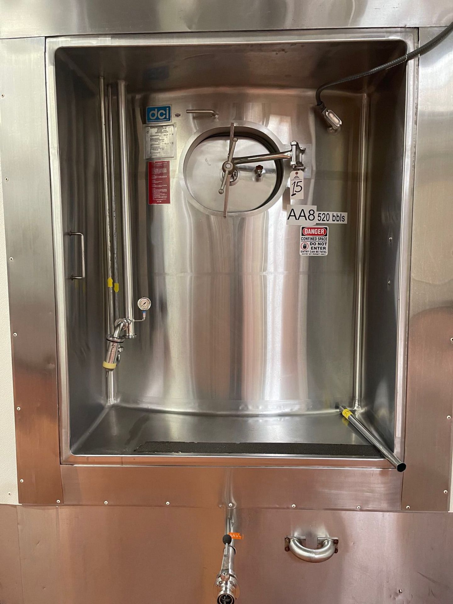 DCI 13,000 GALLON JACKETED SILO / FERMENTATION AND AGING VESSEL, +75 PSI JACKET | Rig Fee: 5500