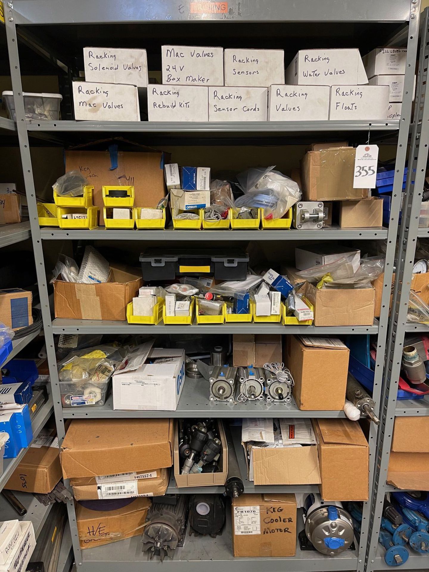 CONTENTS OF ENTIRE SHELVING UNIT LABELED RACKING | Rig Fee: 100