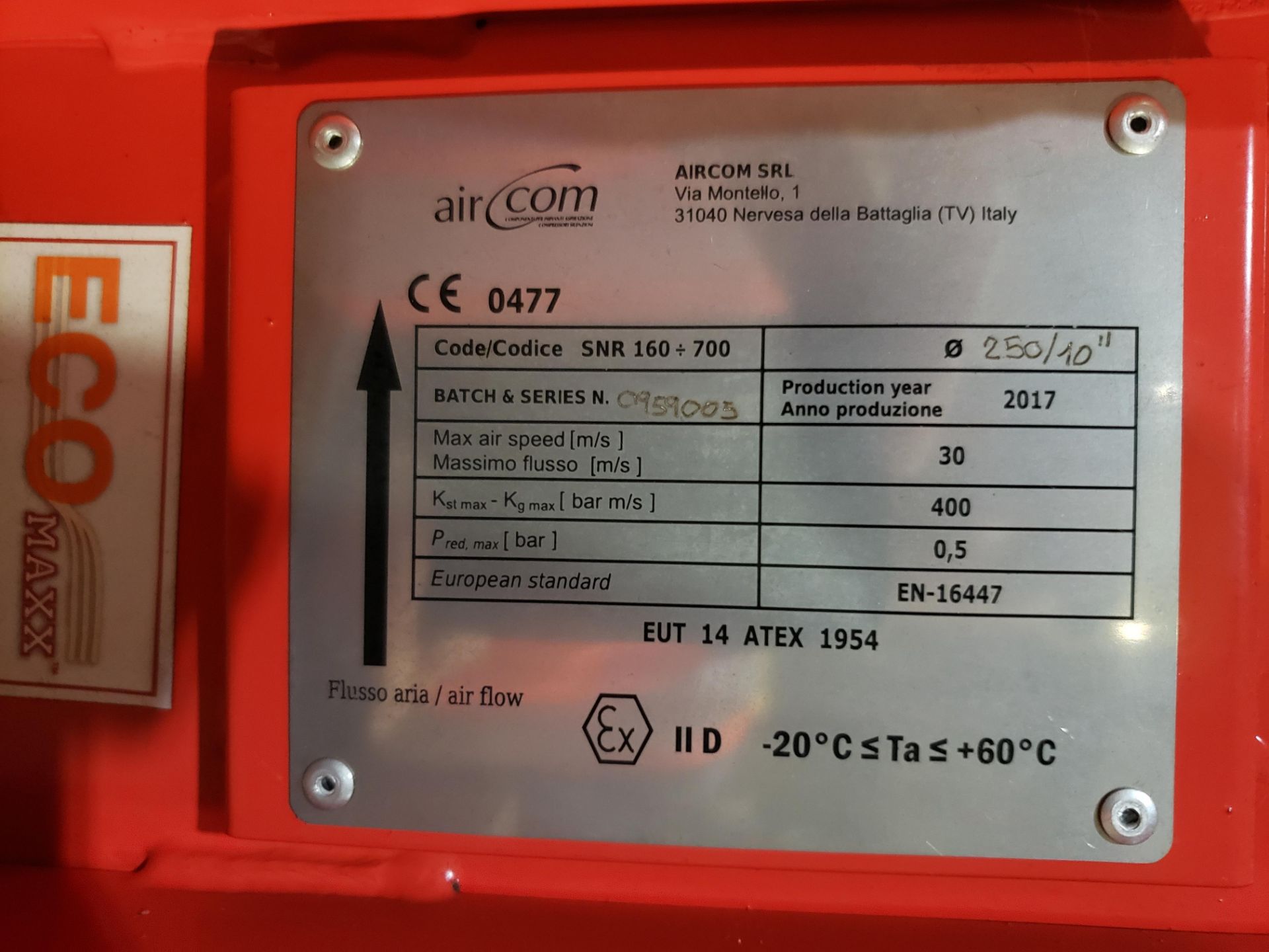 Air Com Blast Wave & Fire Return Prevention Valve | Rig Fee: $100 - Image 2 of 2