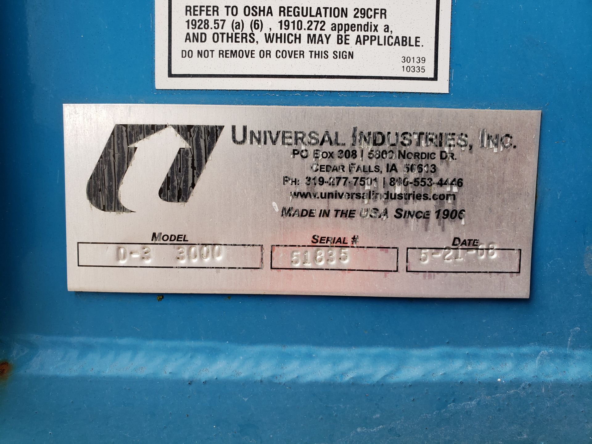 Universal Bucket Conveyor, M# D-3 3000, S/N 51835 | Rig Fee: $2000 - Image 3 of 3