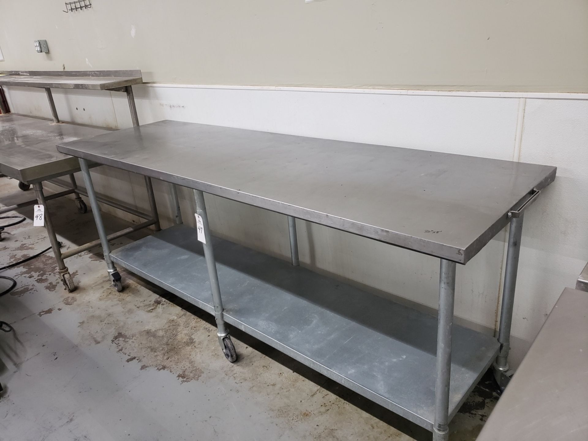 Stainless Steel Work Benches, 30" x 8' | Rig Fee: $50