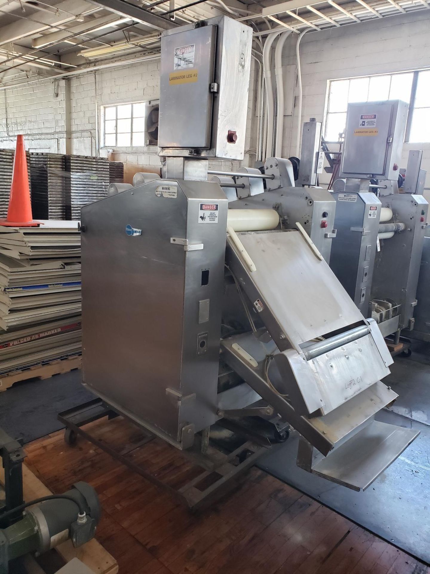 Moline Dough Laminator/Sheeter, W/ Reciprocating Sheeting Table | Rig Fee: $400