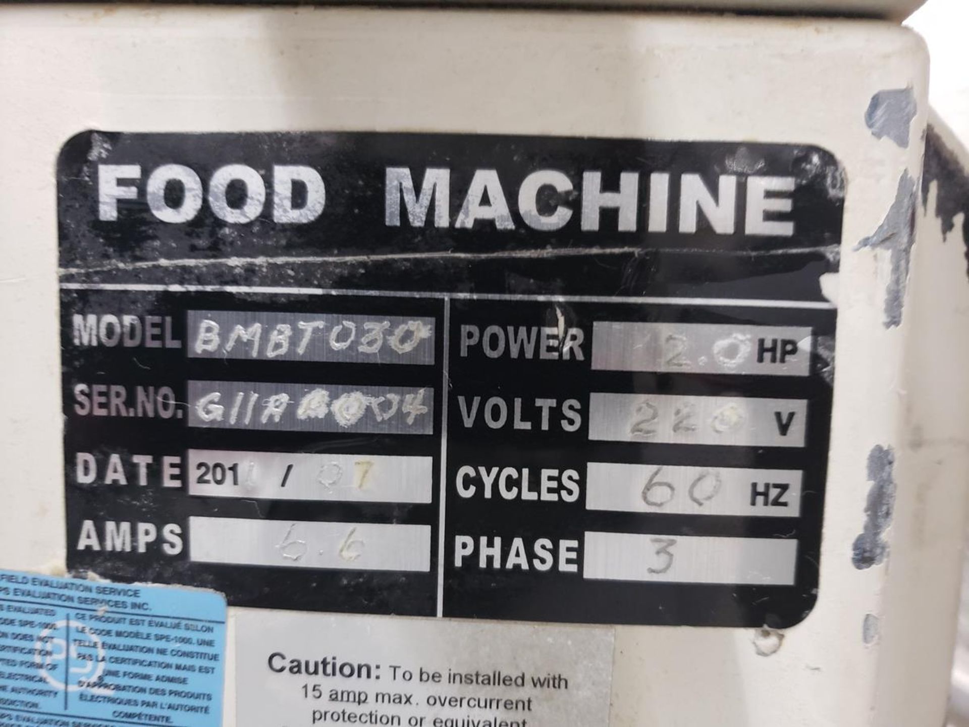 Food Machine Dough Divider, M# BMBT030, S/N GIIA-0004 | Rig Fee: $125 - Image 2 of 2