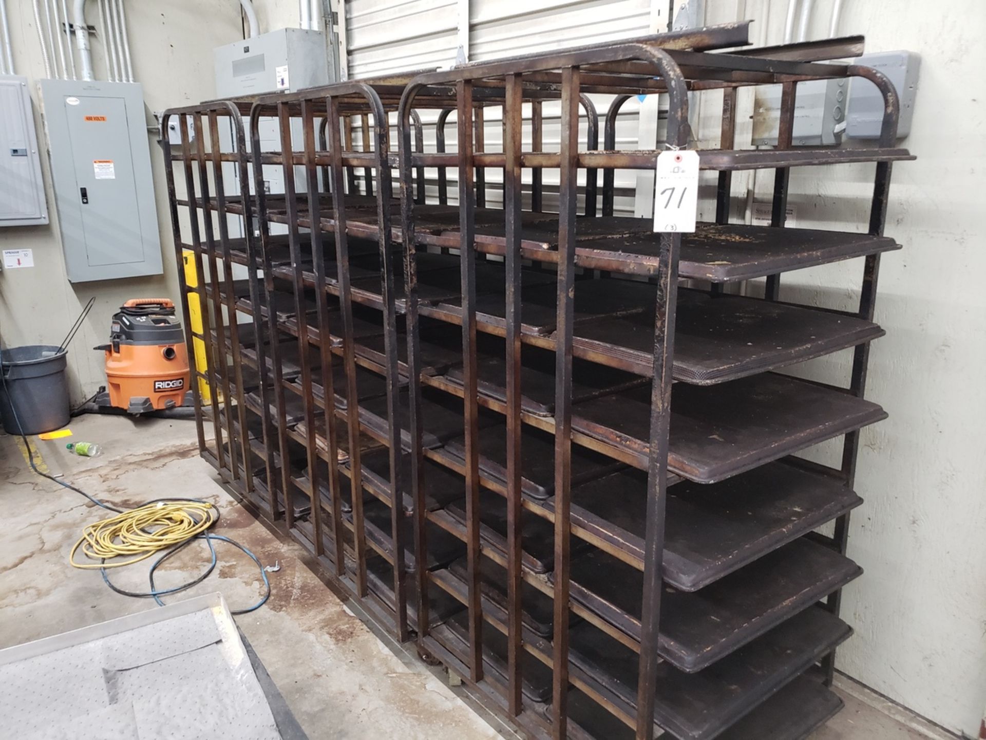 Lot of (3) Bakery Oven Racks, 28.5" W x 70" T, 7.5" Tier Hight, 8 Tier | Rig Fee: $50