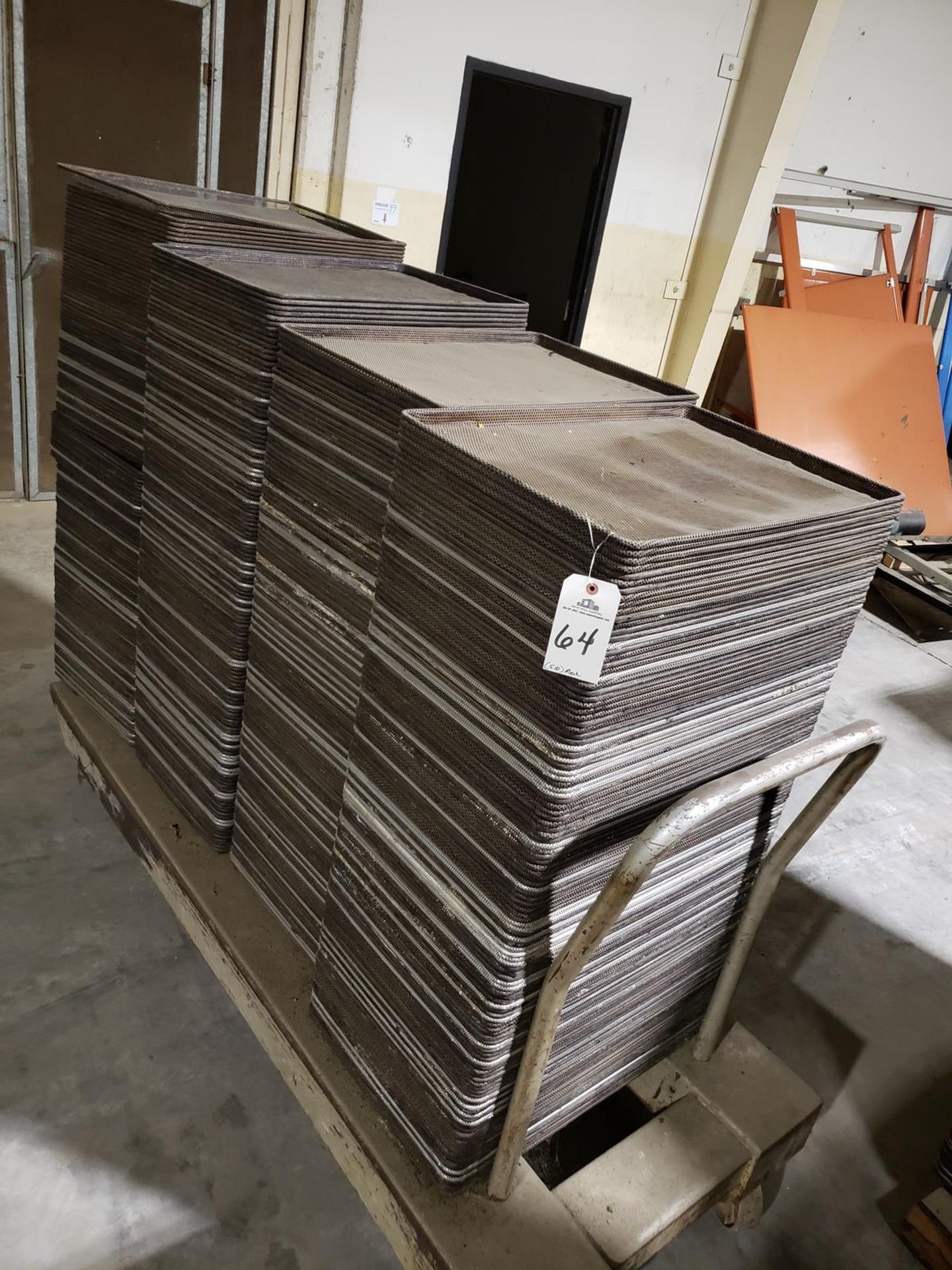 Lot of (510) Perforated Baking Sheets, W/ Cart | Rig Fee: $100