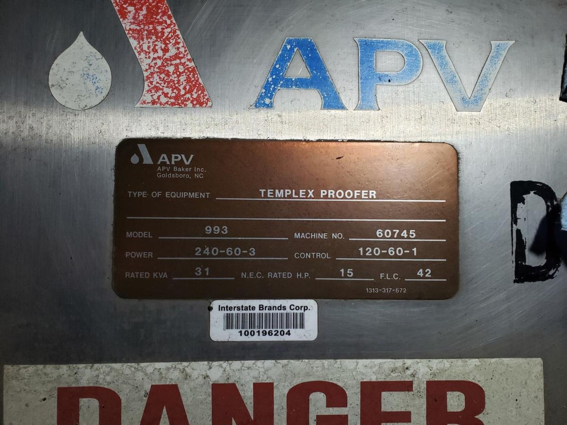APV Templex Rack Proofer, M# 993, S/N 60745, W/ (29) 34" X 12' Racks, 10 Tier, 3 1/ | Rig Fee: $1750 - Image 2 of 25