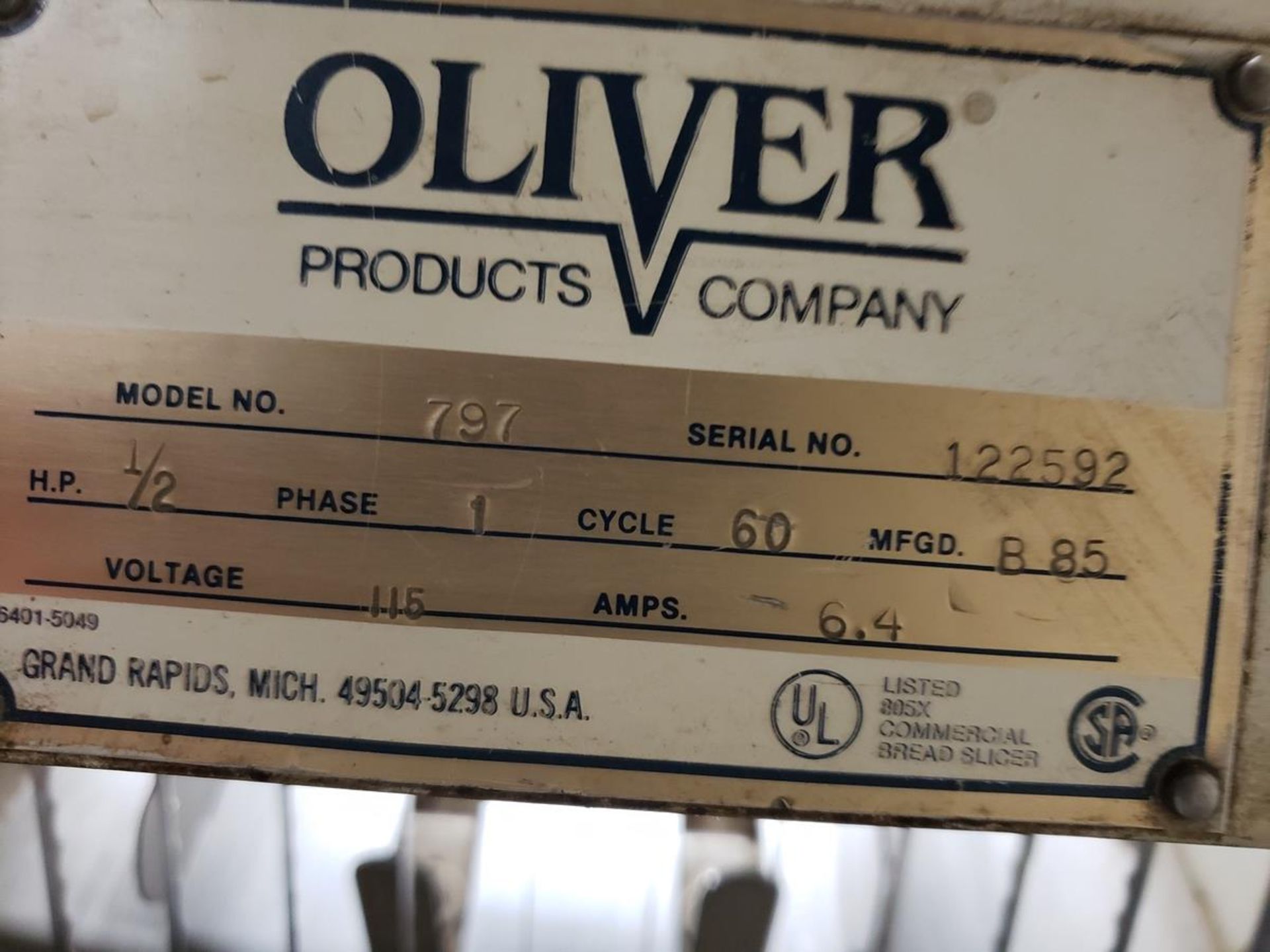 Lot of (2) Oliver Bread Slicers | Rig Fee: $250 - Image 2 of 4