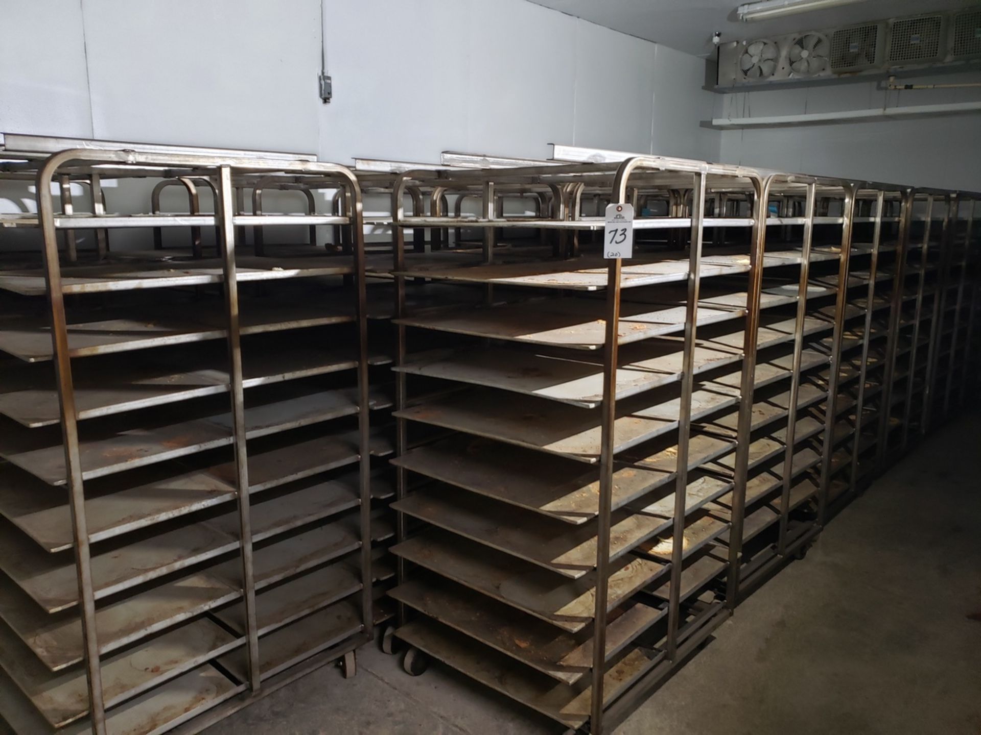 Lot of (20) Bakery Oven Racks, 30.5" W x 70" T, 6" Tier Hight, 10 Tier | Rig Fee: $400