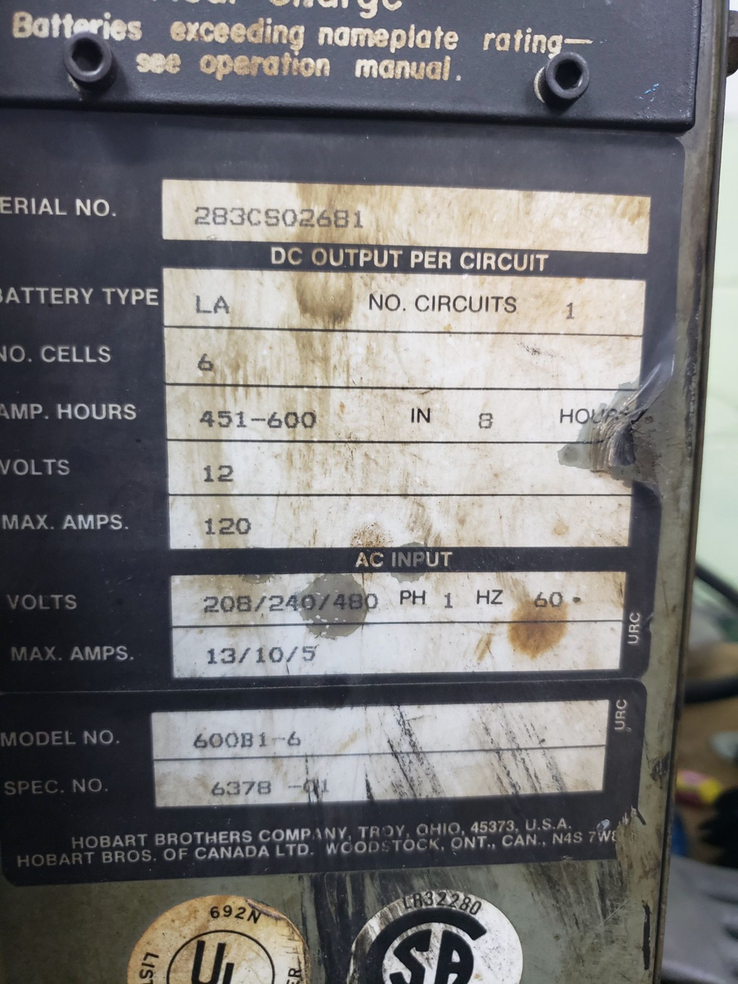 Hobart 12 Volt/120 Amp Battery Charger | Rig Fee $50 - Image 2 of 2