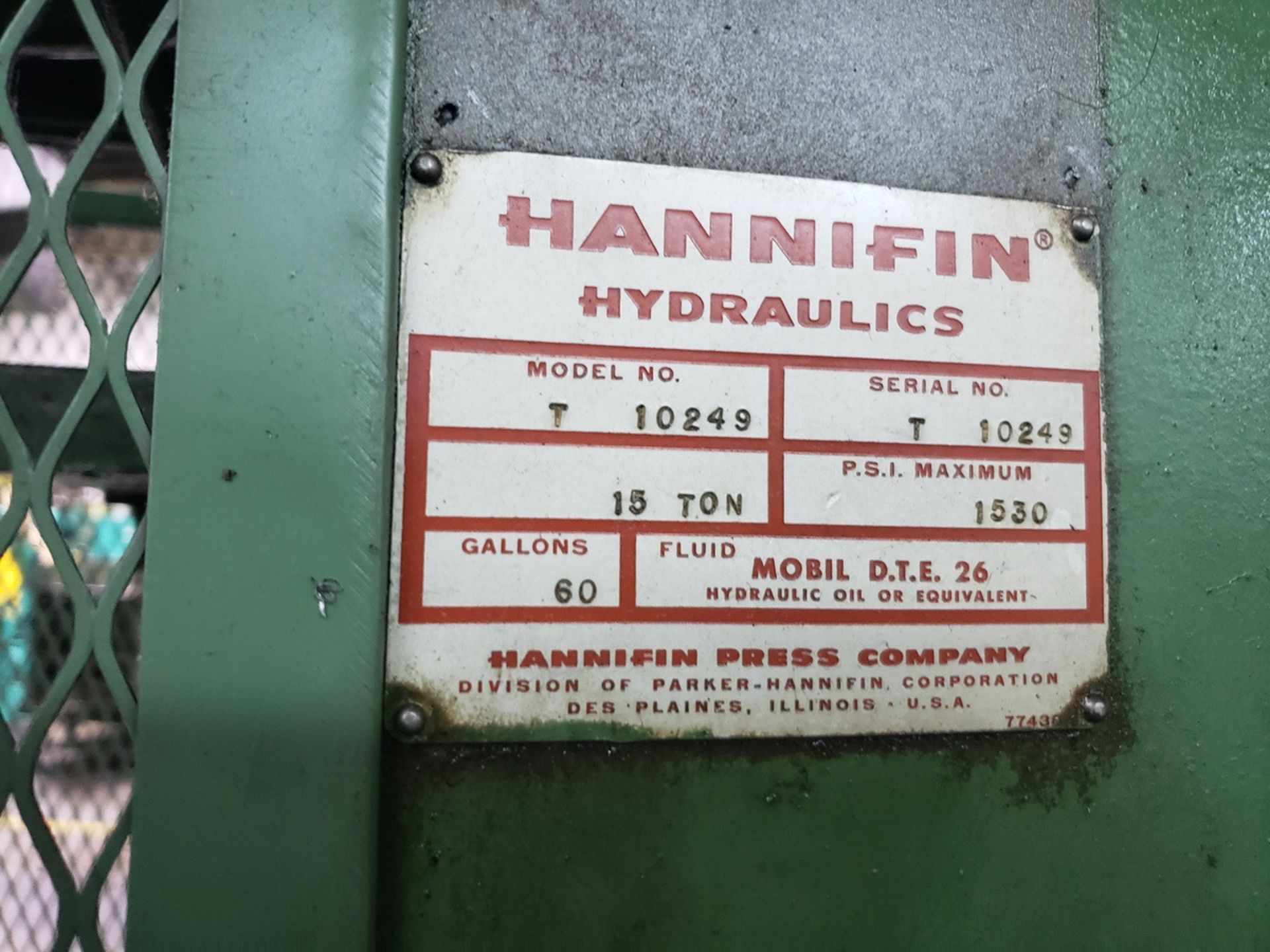 Hannifin 15 Ton Horning Press, M# T10249 | Rig Fee $400 - Image 2 of 2