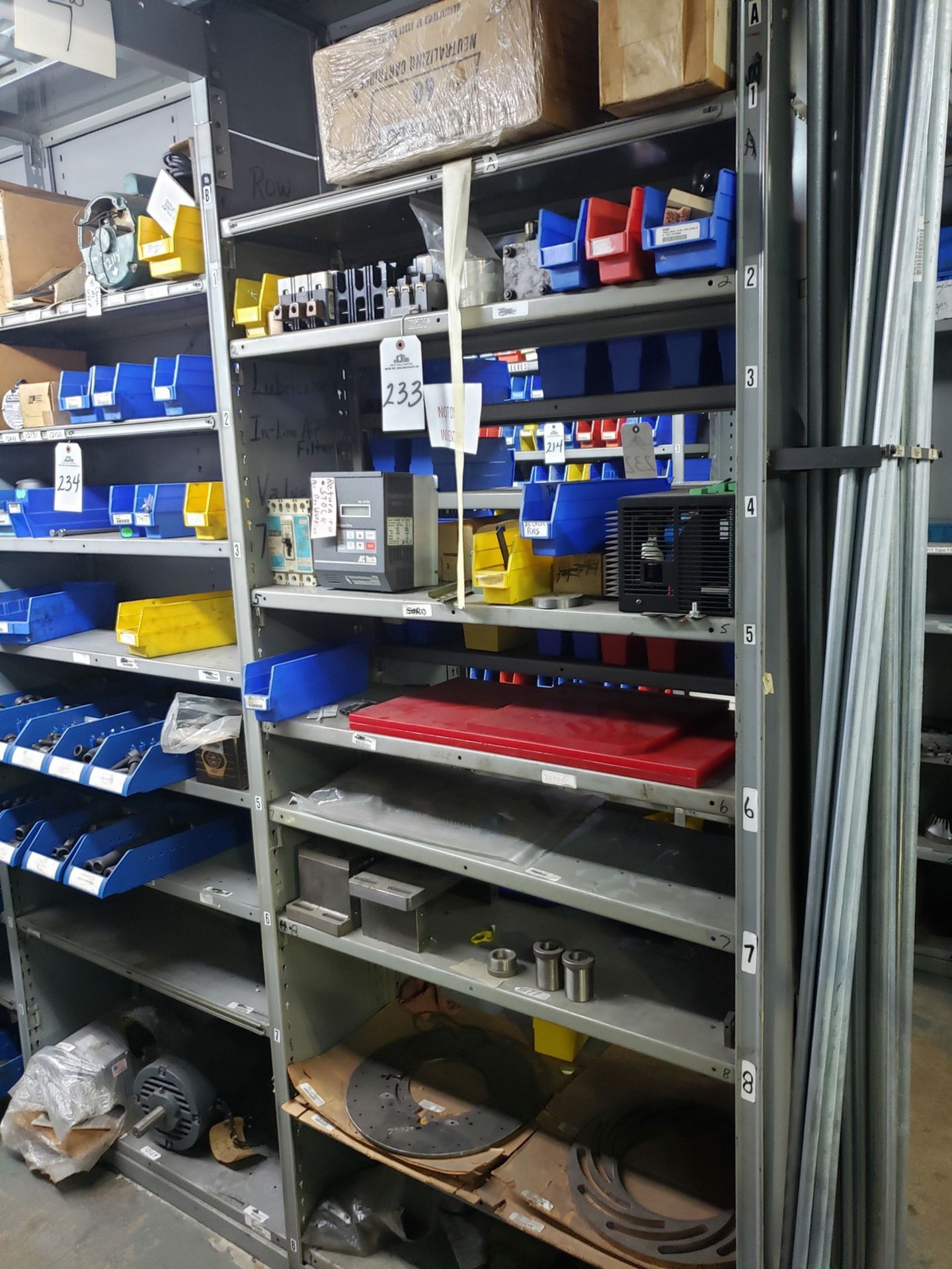 Contents of Shelving Section, Spare Parts & Supplies - Subj to Bulk | Rig Fee $50 (parts only)