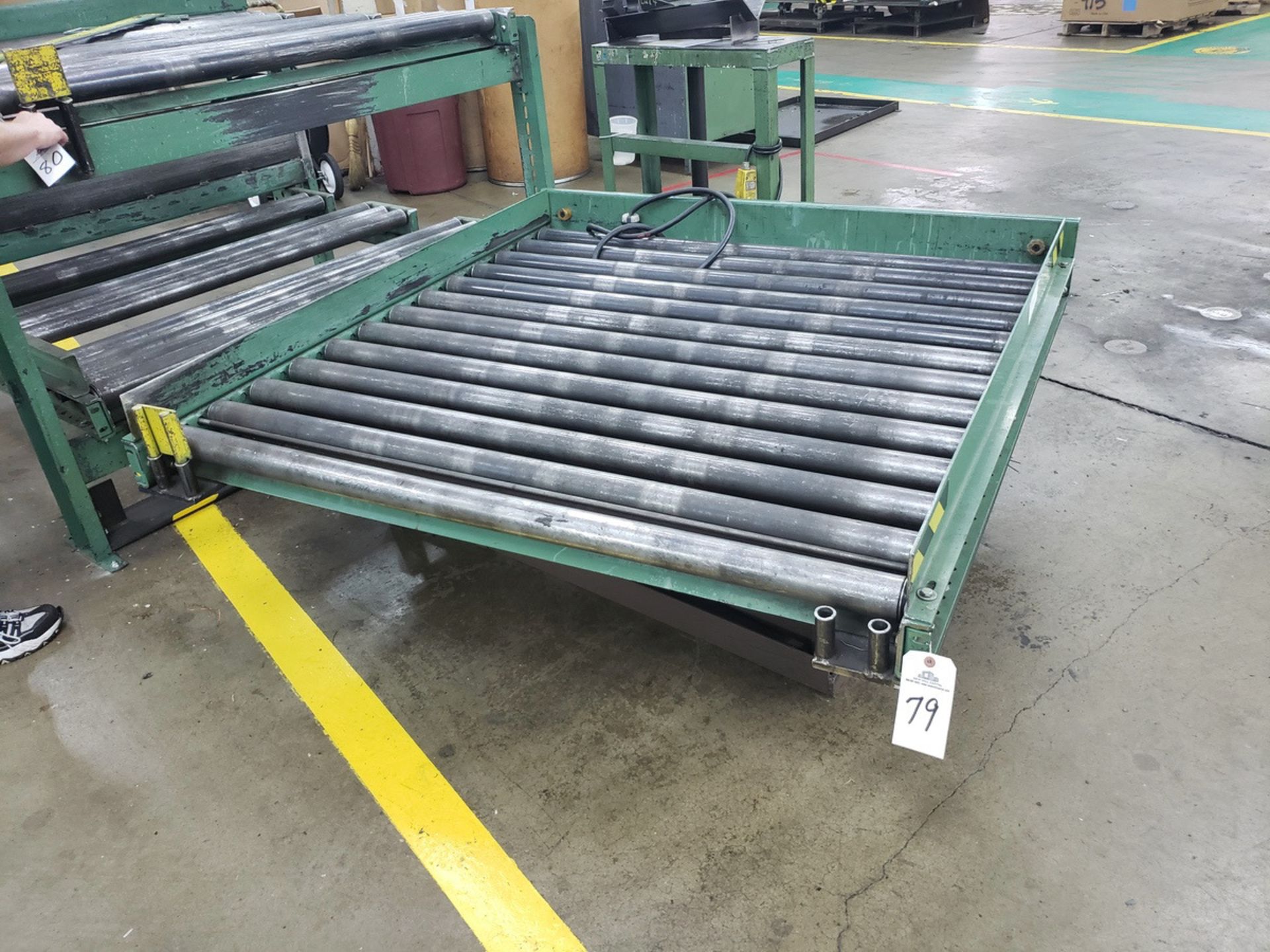 Autoquip Hydraulic Lift, W/ Turntable & Roller Transfer Conveyor | Rig Fee $75