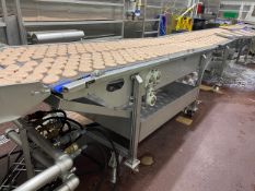 Stainless Steel Frame Patty Feed Conveyor on Casters and Adjustable Leveling Legs | Rig Fee: $250