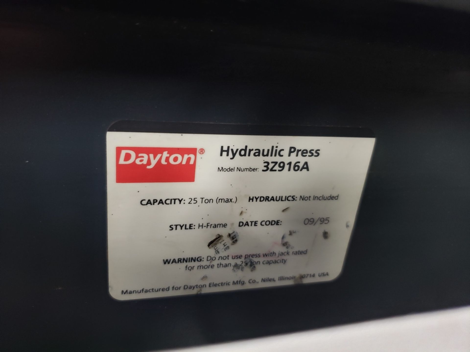 Dayton 25 Ton H-Frame Press | Rig Fee: $100 - Image 2 of 2