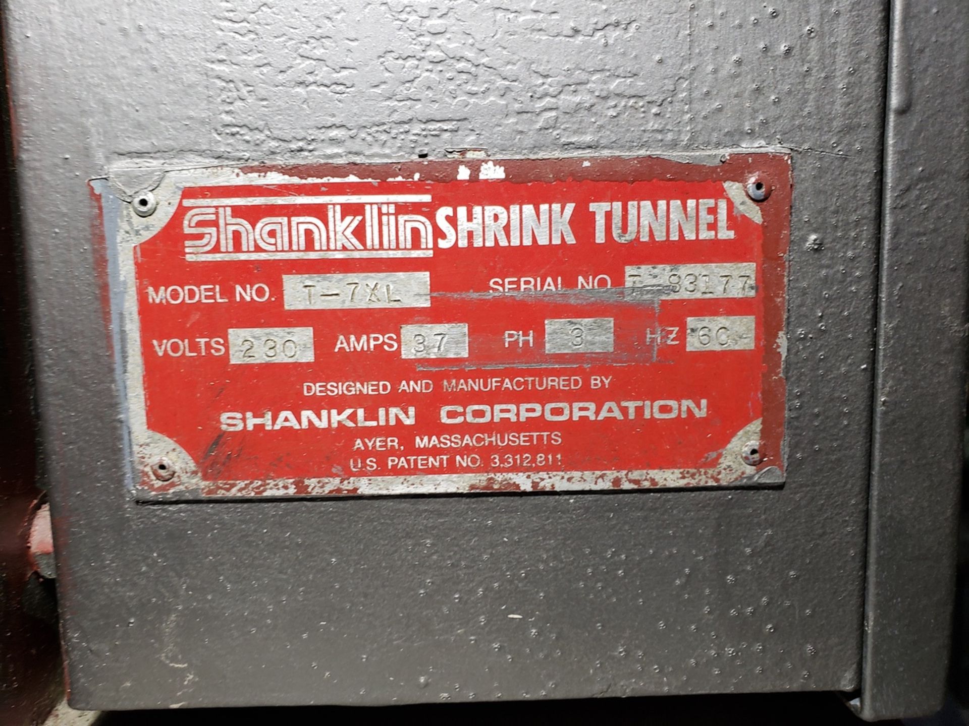 Shanklin Heat Shrink Tunnel, M# T-7XL, S/N T-83177, 15" Belt | Rig Fee: $150 - Image 2 of 3