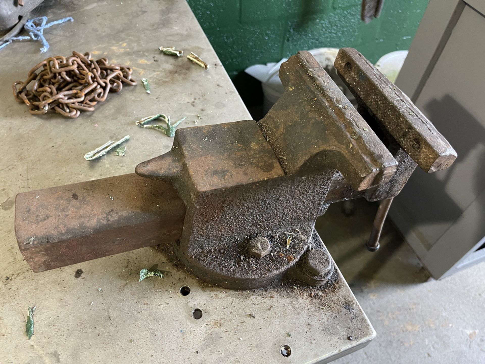 Steel Table, 44" x 48" x 33" w/ 6" Table Vise - Subj to Bulk | Rig Fee $10 - Image 2 of 2