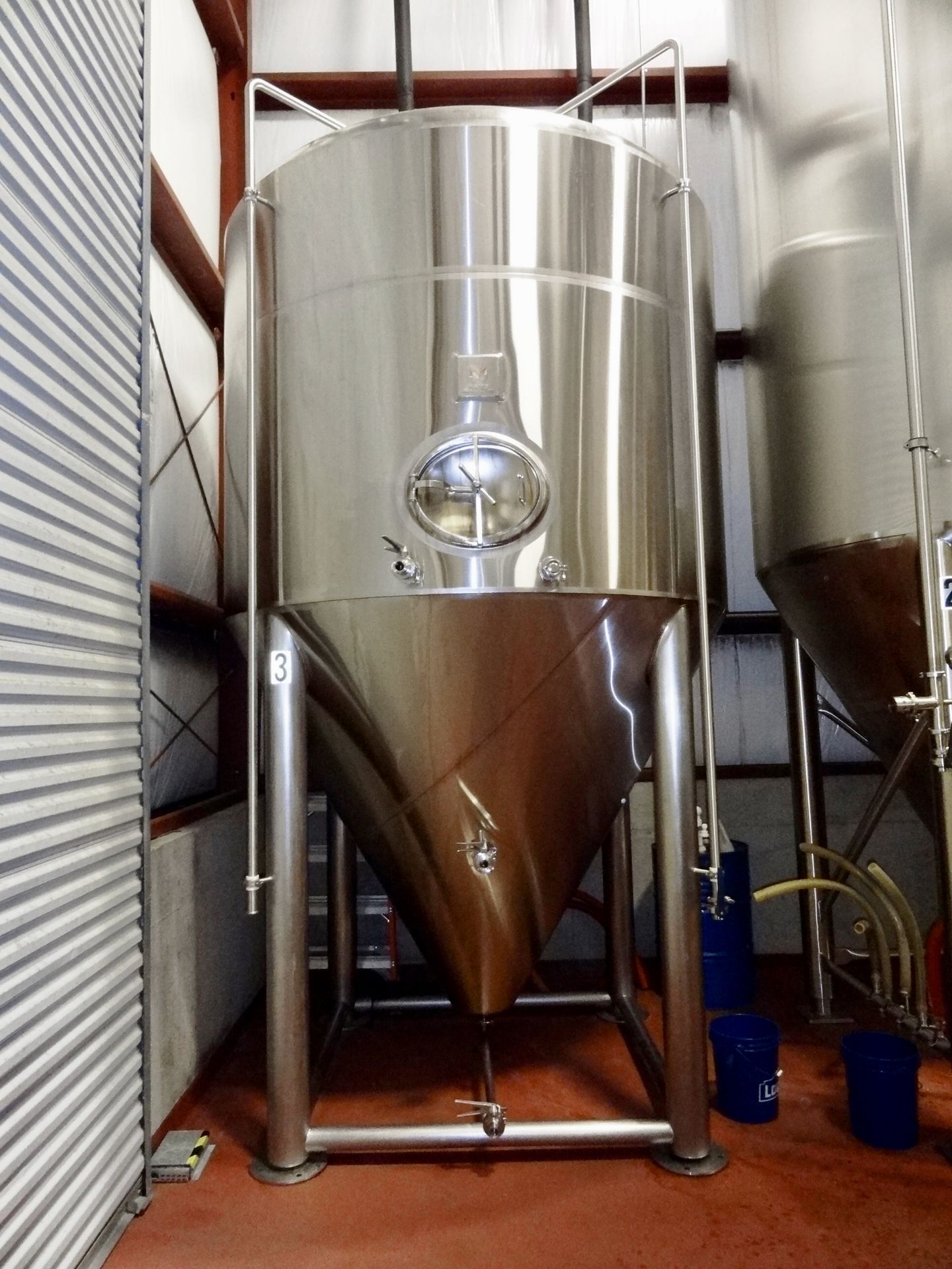 2012 Marks Design 80 BBL Fermenter, Glycol Jacketed, Approx Dims: 8ft OD x 15ft OAH | Rig Fee: $2750