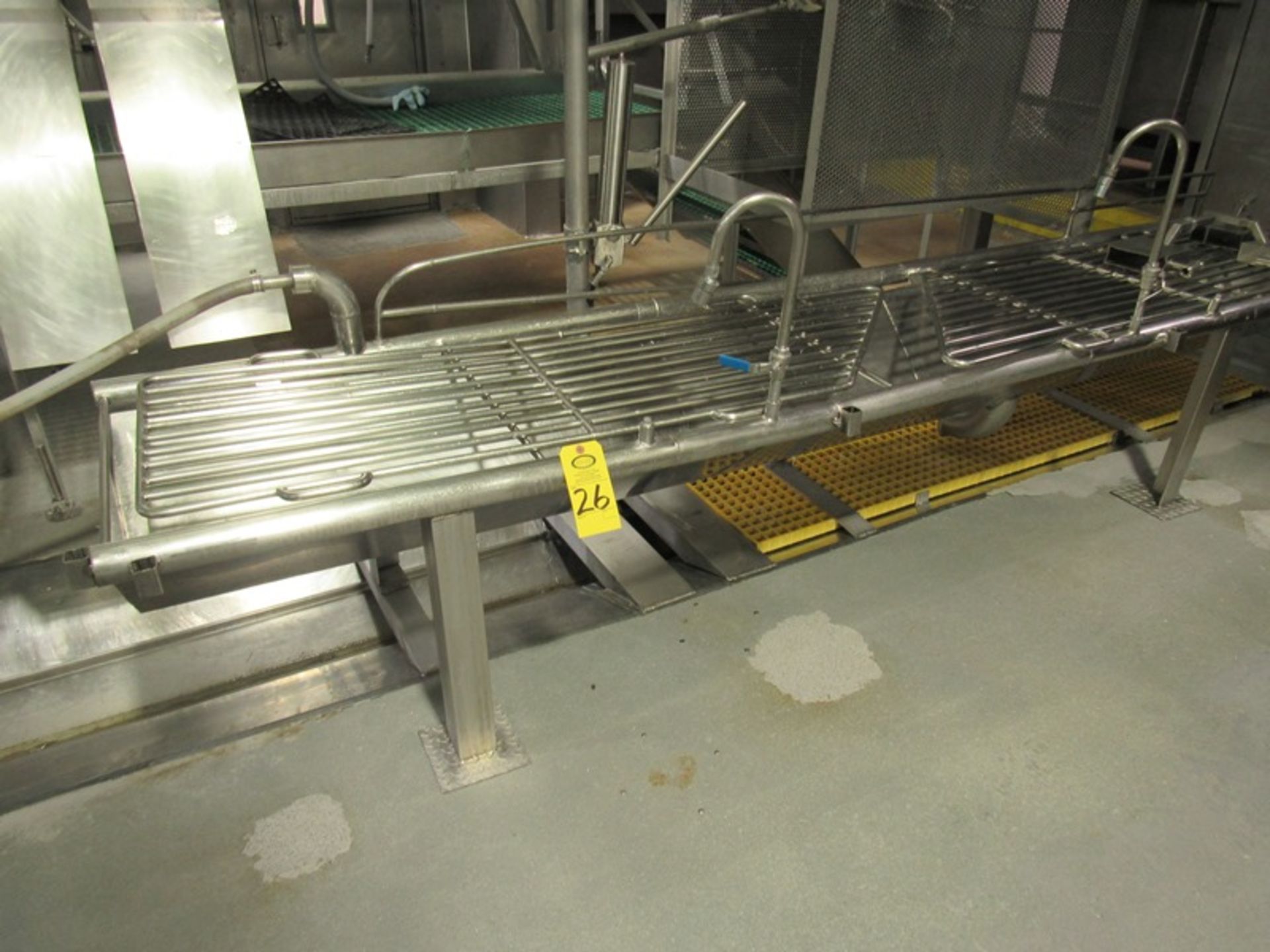 Stainless Steel Trough, 30" W X 12' L X 14" D with water hookup, (3) spigots | Rig Fee: $75