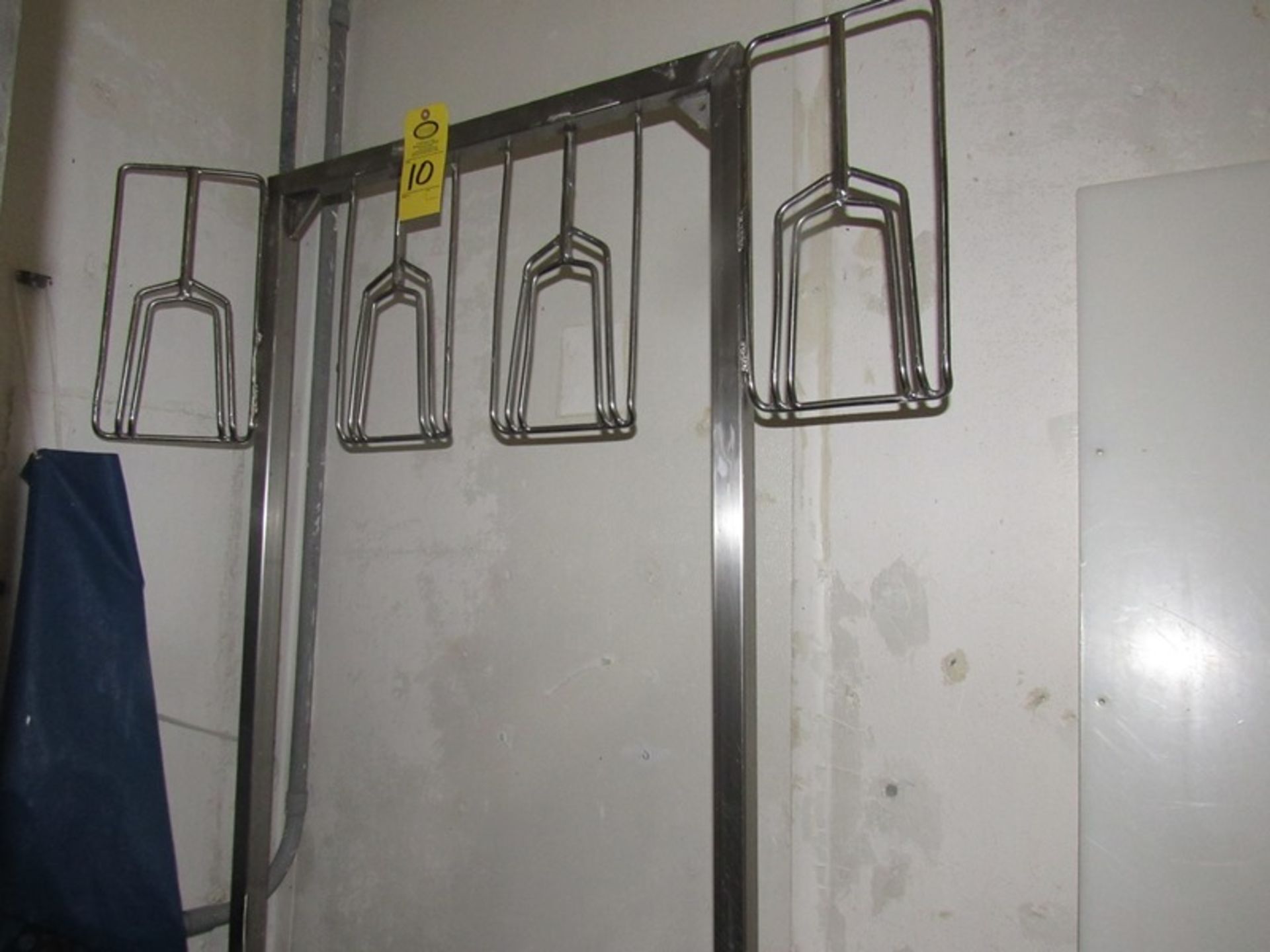 Lot (1) Stainless Steel Inspection Rack, 4 Hangers , (1) with 2 Hangers | Rig Fee: $75