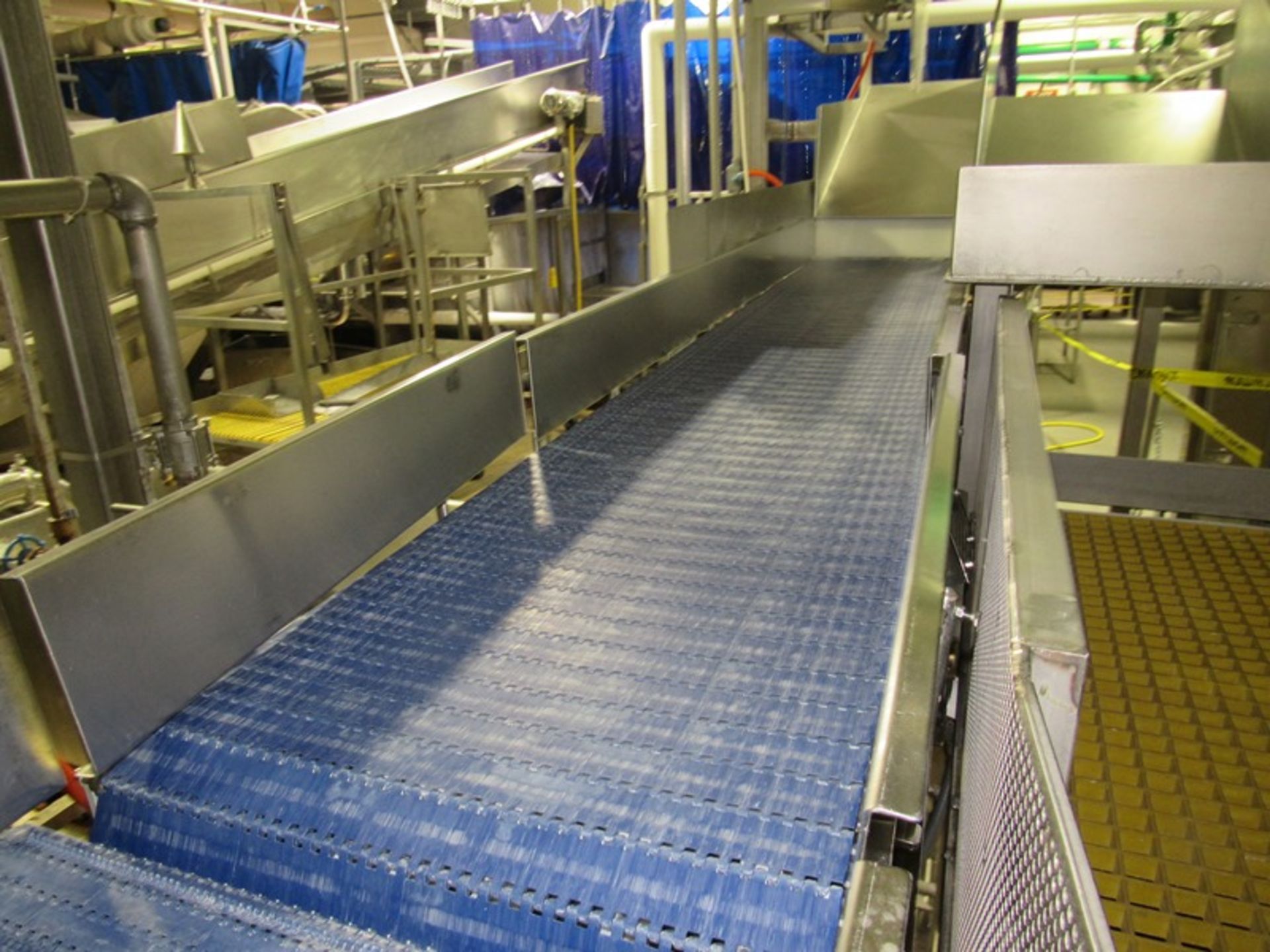 Stainless Steel Conveyor, 24" W X 214" L blue plastic belt in (2) sections, roller | Rig Fee: $300 - Image 5 of 5