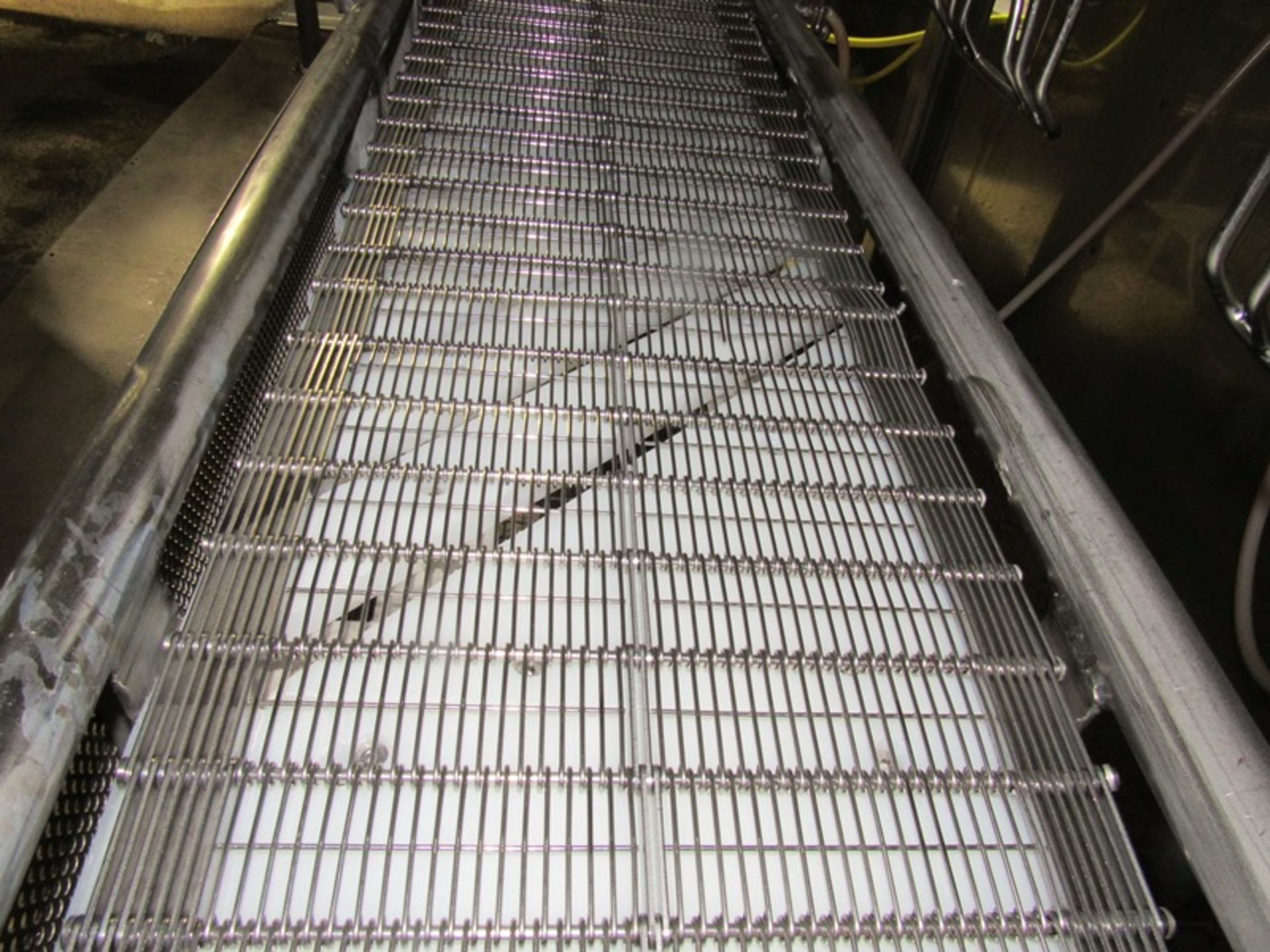 Stainless Steel Conveyor, 14" W X 12' L stainless steel slotted belt, hydraulic ope | Rig Fee: $150 - Image 2 of 2