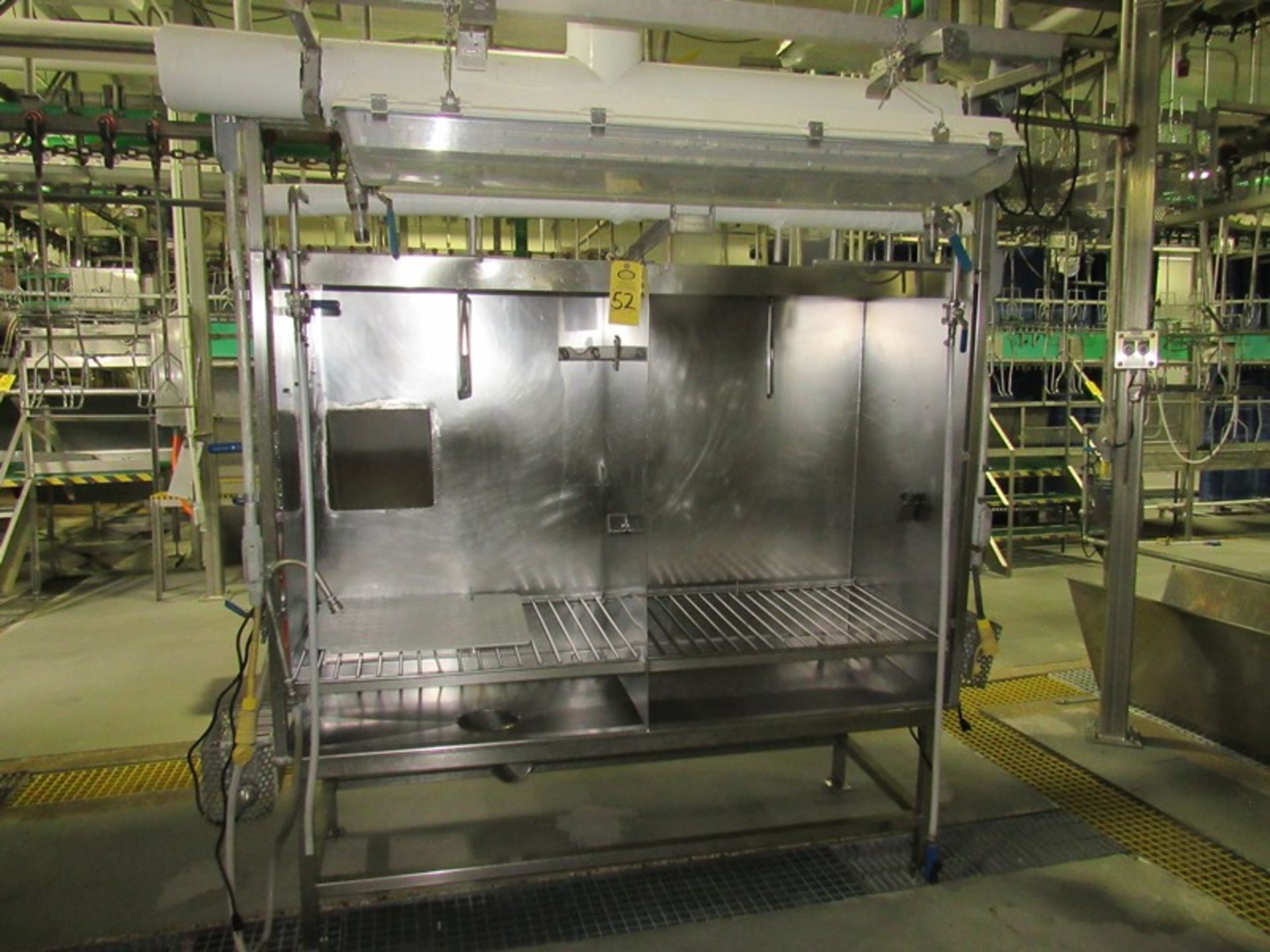 Lot Stainless Steel Inspection Cabinet, 24" W X 6' L X 6' T, (4) Lights, Knife Sani | Rig Fee: $75