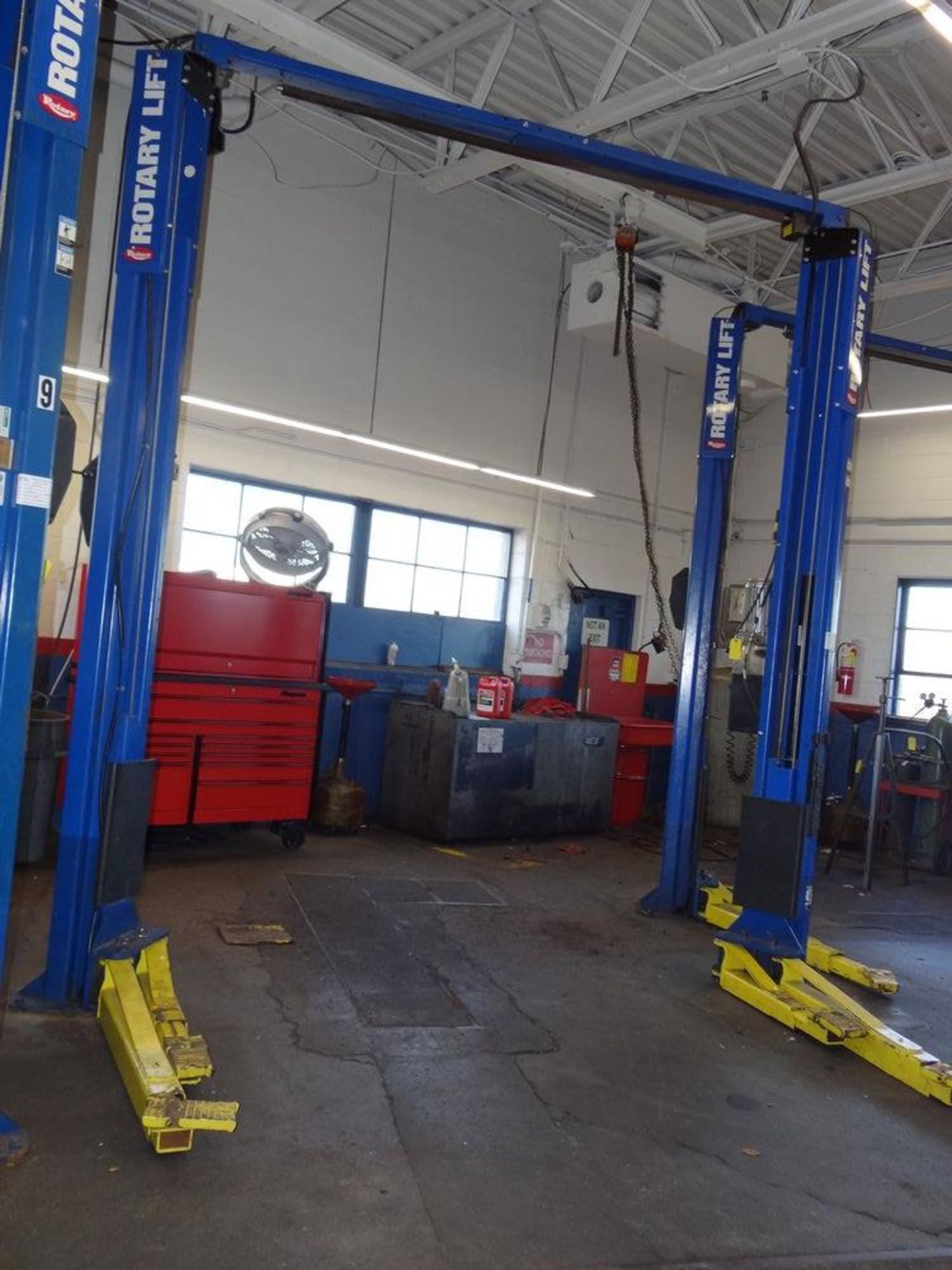 (1) Rotary SPOA10N915. 10,000 Pound 2 Position Lift. The lifts will be disassembled for removal