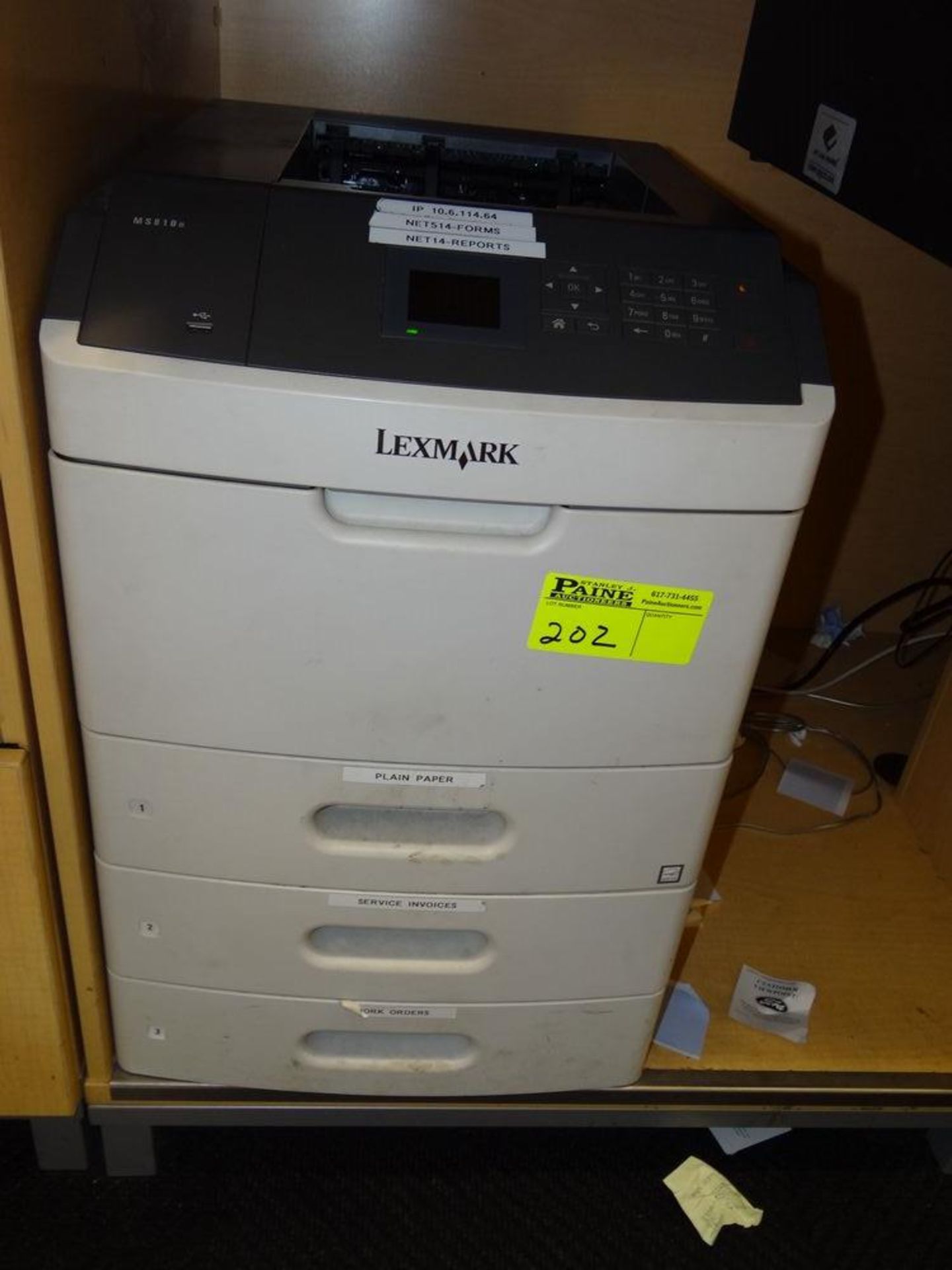 (1) Lexmark MS810N Laser Printer
