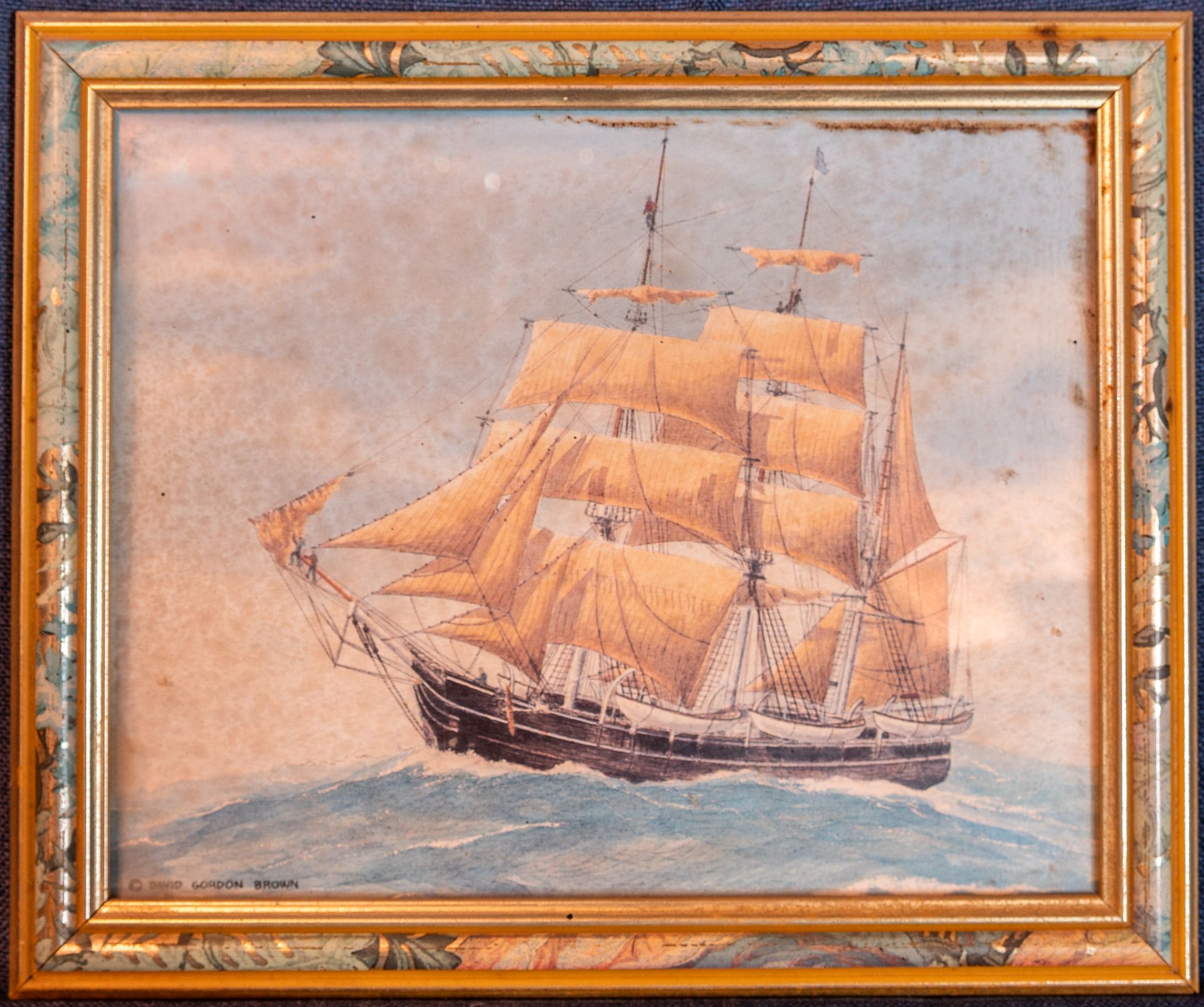 Framed Ship Picture12"x10"