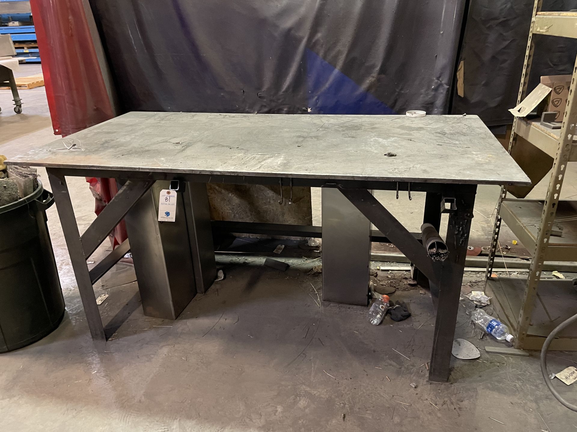 6' x 3' x 36.5"H x 5/8" Thick All Steel Metal Fabricating Table