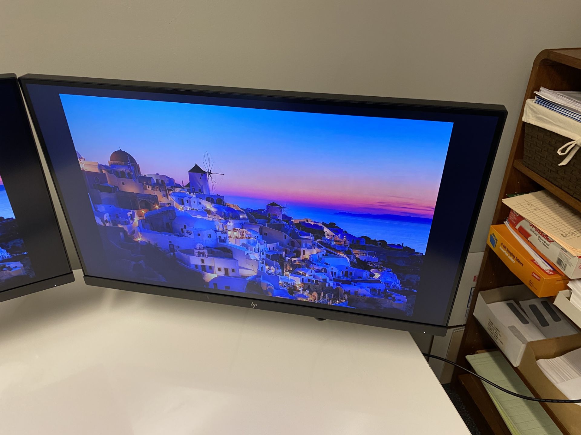 {LOT} Uplift 4' Ergonomic Desk w/(2) HP Z27 27" Ultra HD 4K Monitors, 2 Mounts - SEE DESC - Image 5 of 8