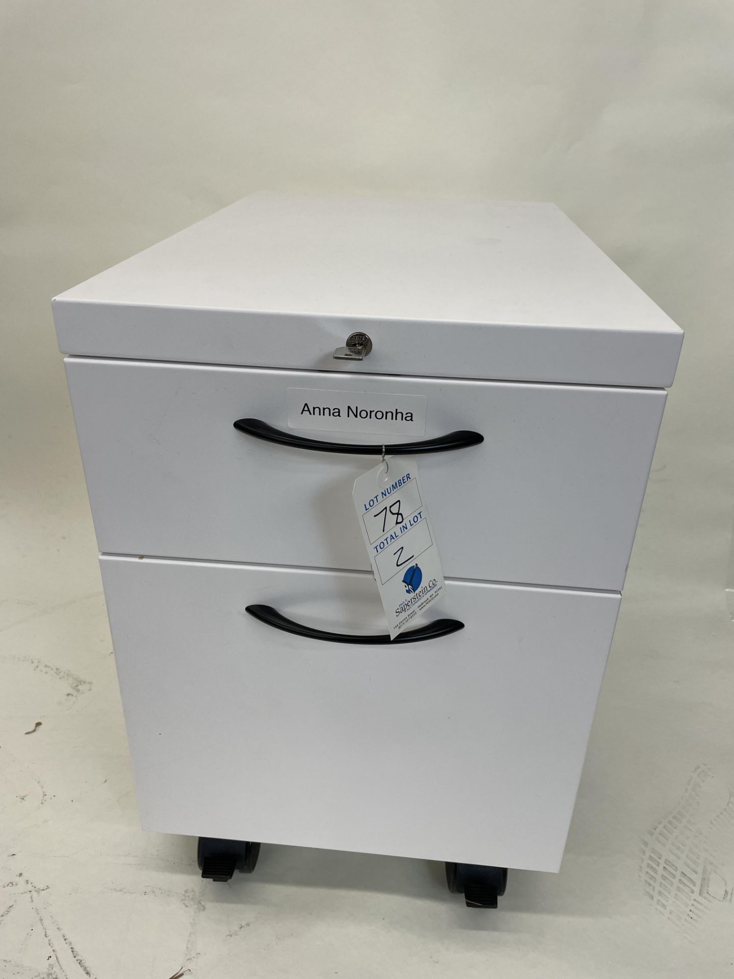 (2) Allsteel #PM119-232A 2 Drawer Portable Under Desk File Cabinet w/Keys