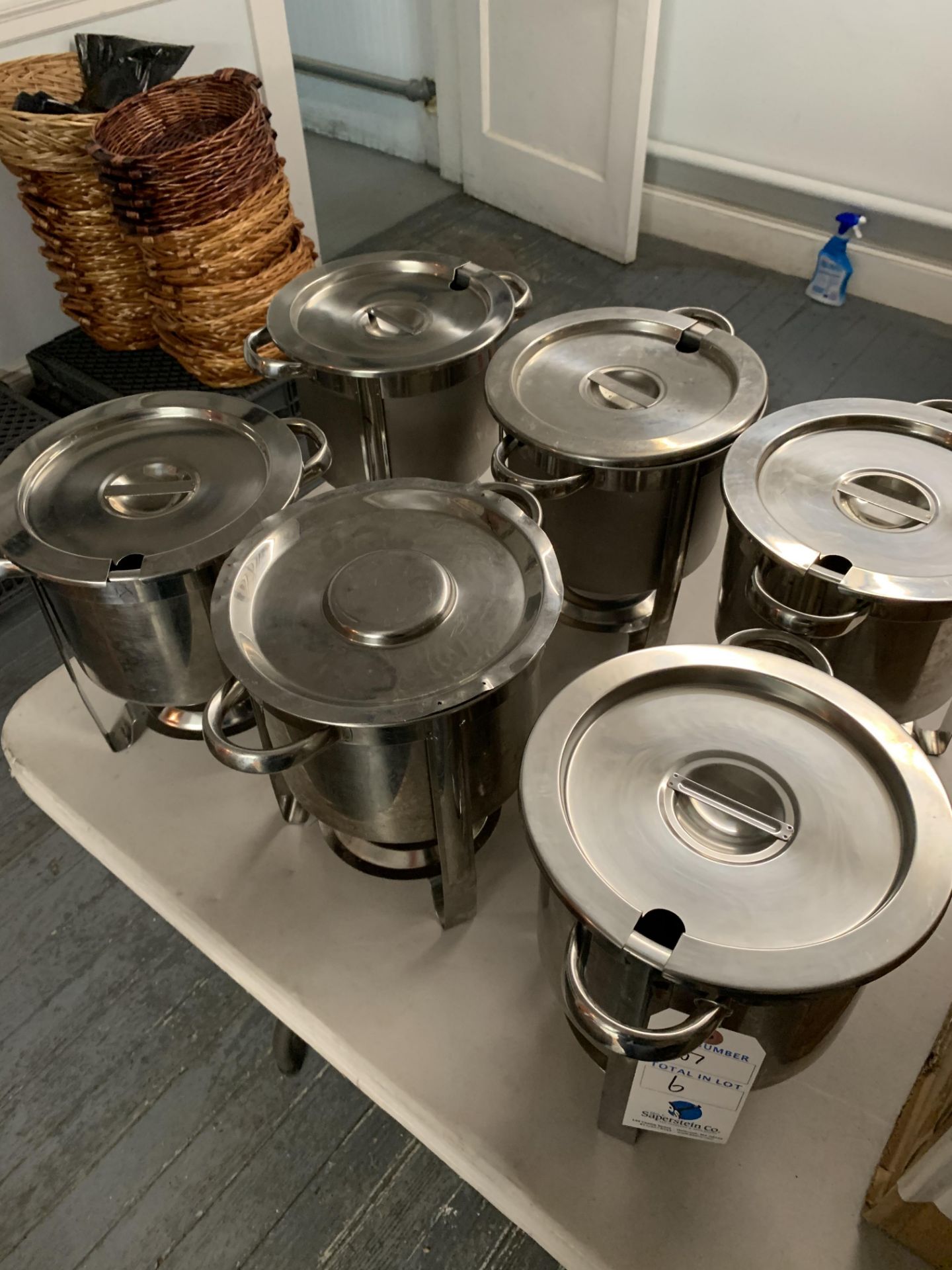 (6) 11 Quart Round Chafing Pots (No Inserts)