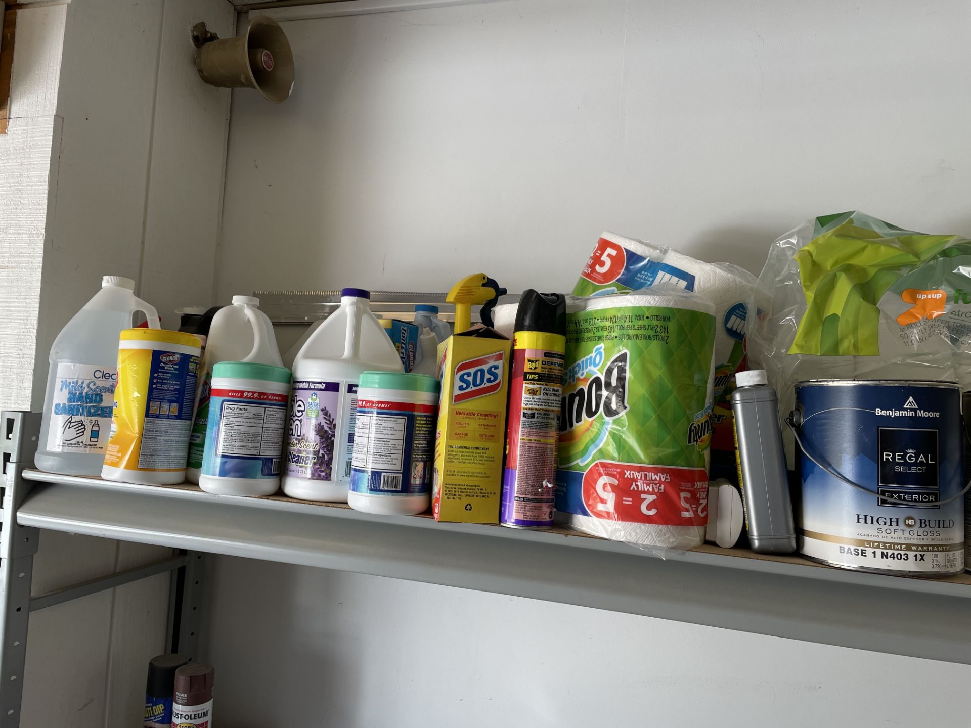 (Lot) Asst. Cleaning Supplies Etc. On One Shelf