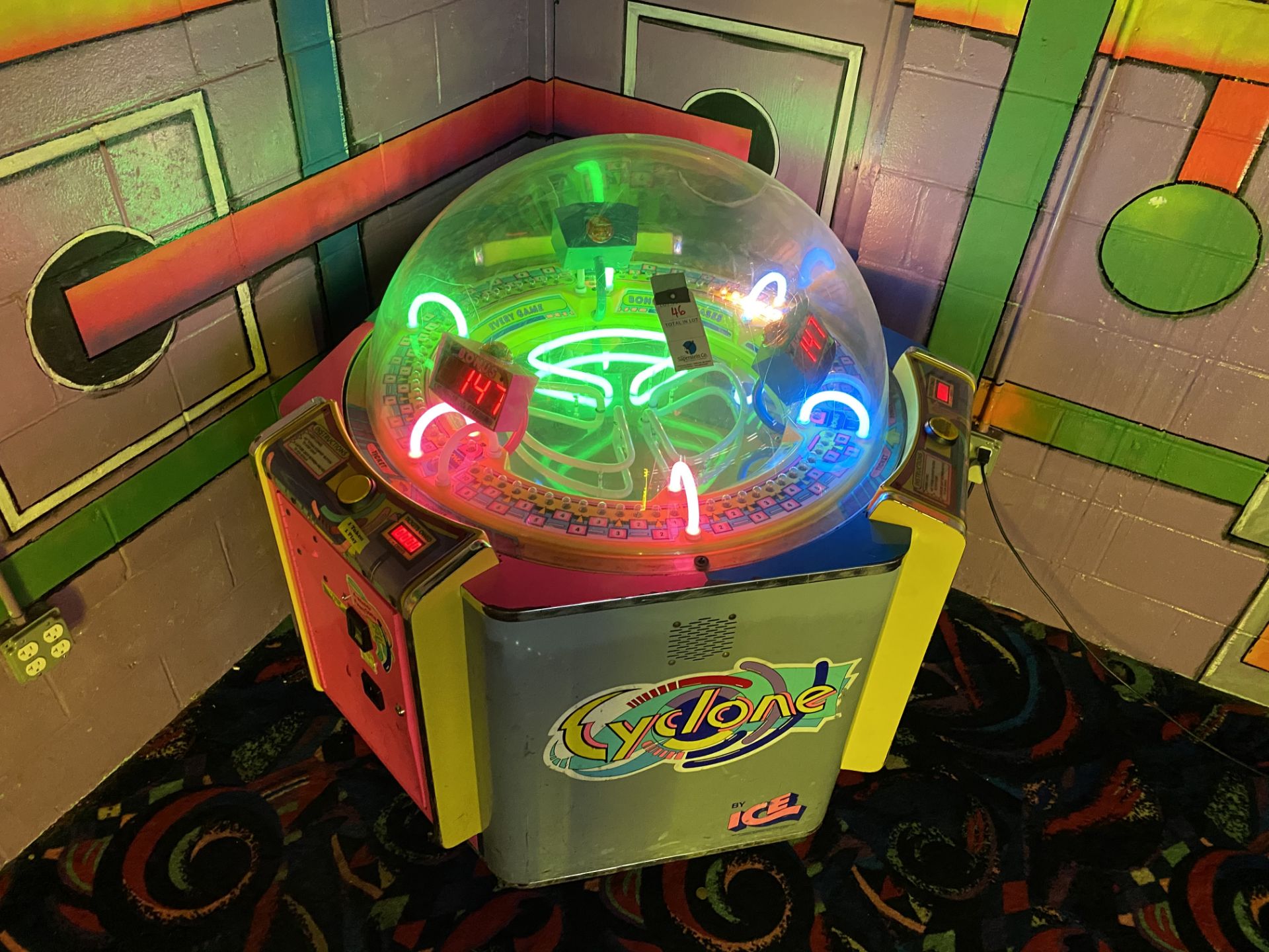 Ice Cyclone Machine, 3 Player, Ticket Dispensing Game of Chance, Coin Operated Neon Lit - Image 2 of 2