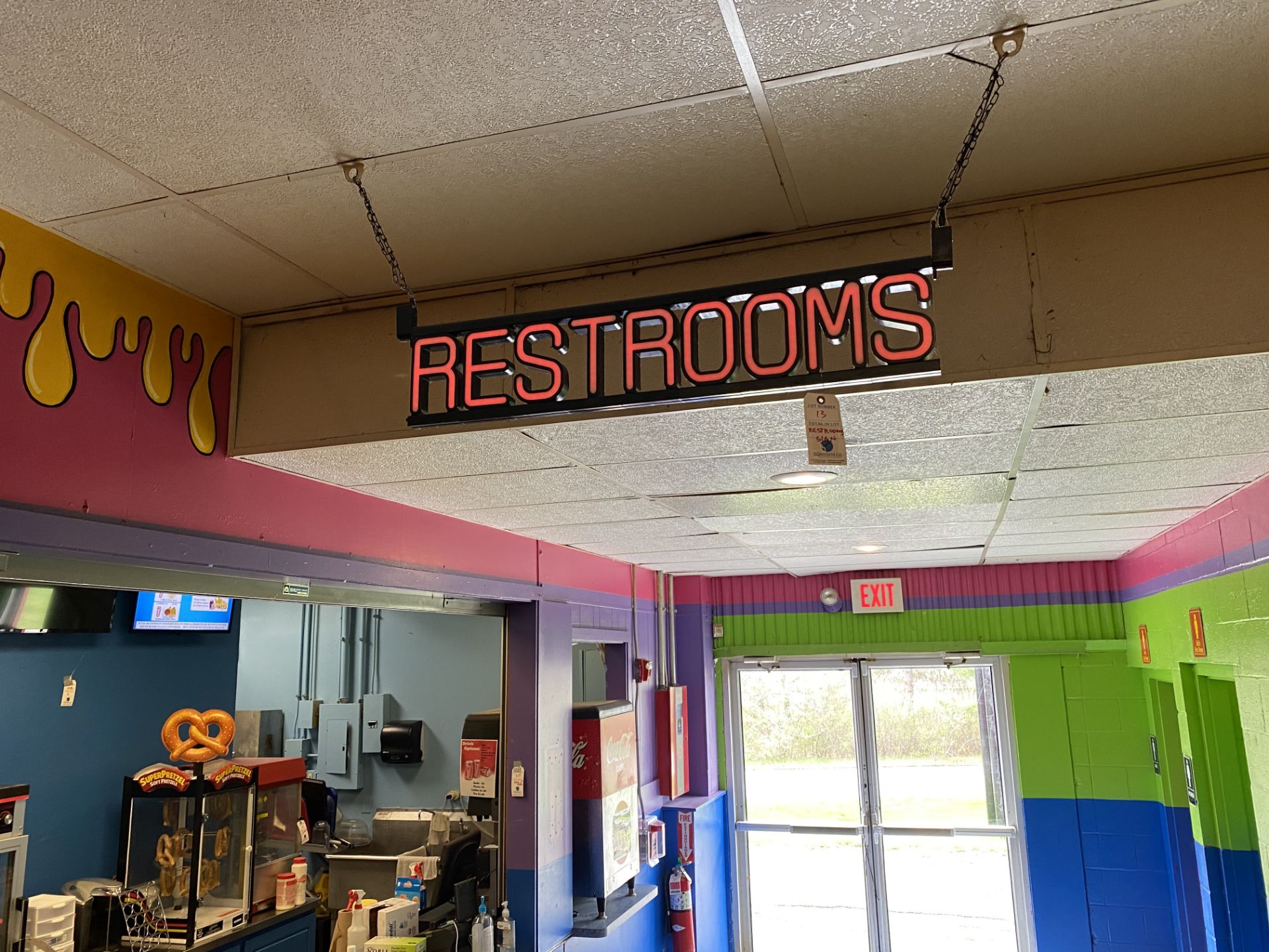 Neon Like Blinking Restroom Sign