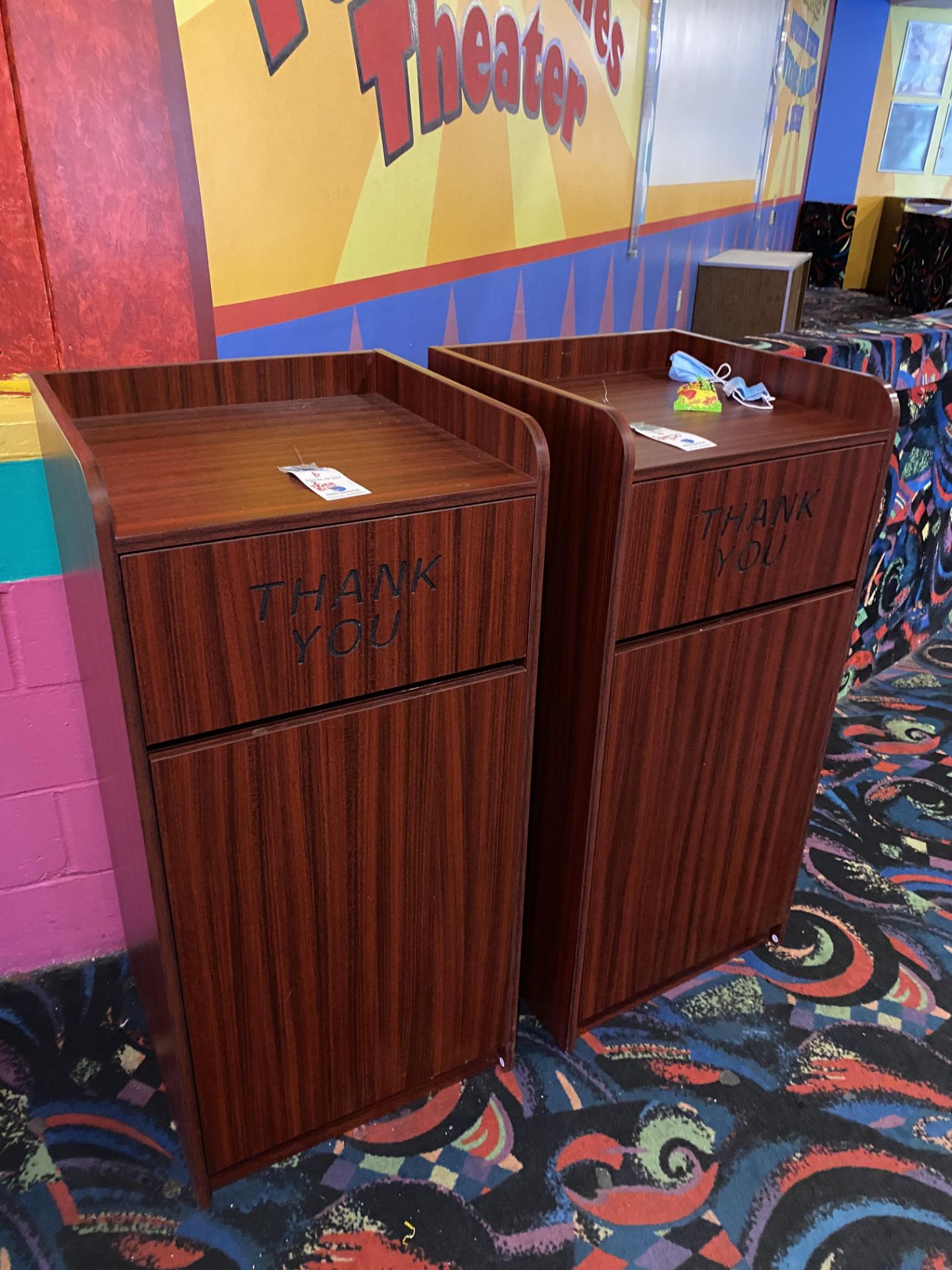 (2) Laminate Enclosed Trash Receptacles