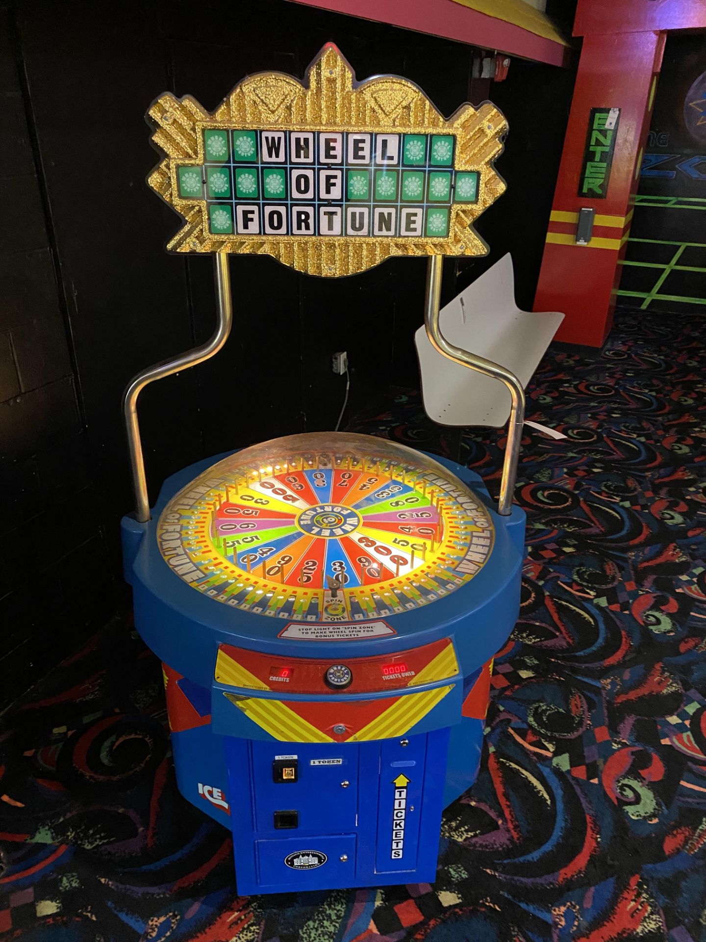 Ice Wheel of Fortune Token Operated Ticket Dispensing Game - 2 Player