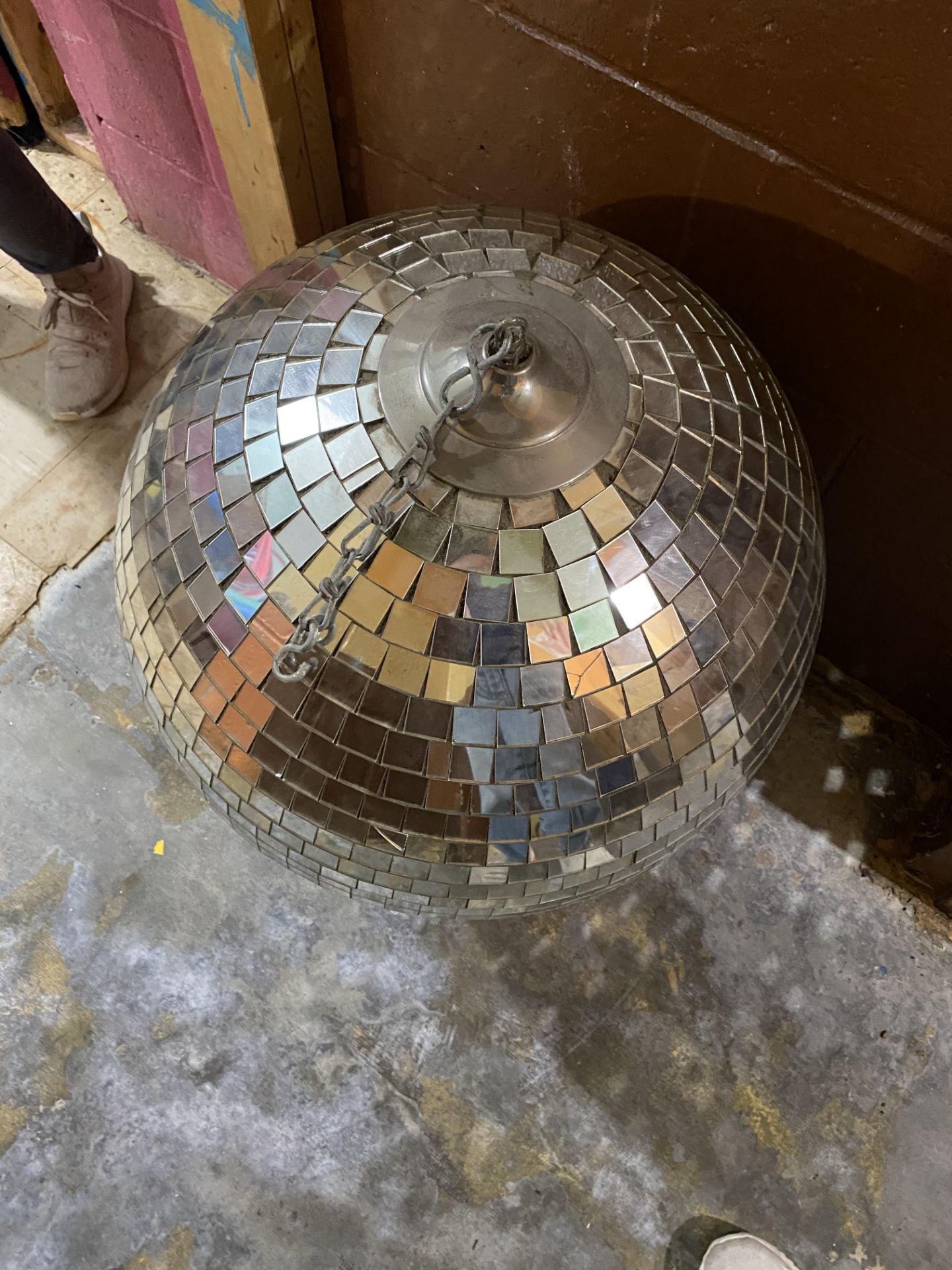 Motorized Mirrored Disco Ball (Will already be taken down off the ceiling) - Image 2 of 2